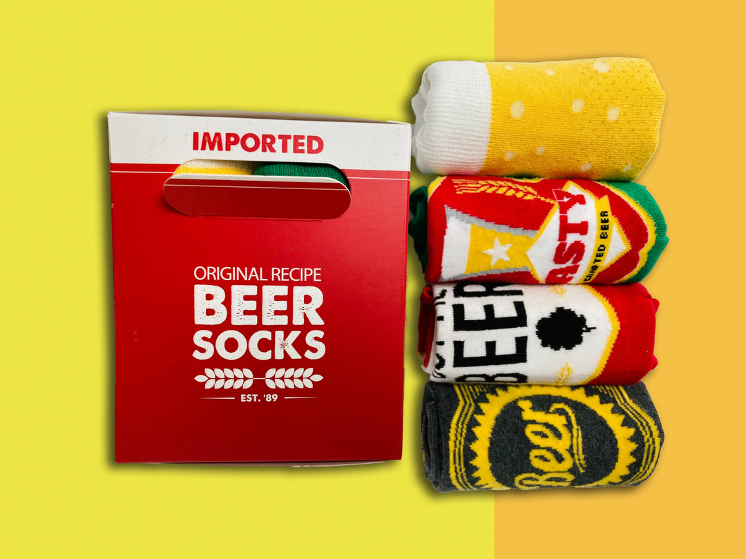 Bier Socken 4 Paar - verpackt wie ein 4er Pack Bier