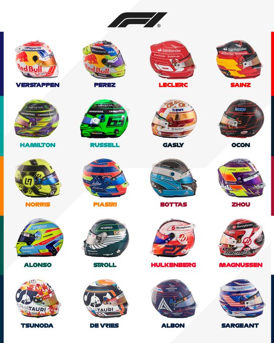 F1 helmets 2023 liam parnell