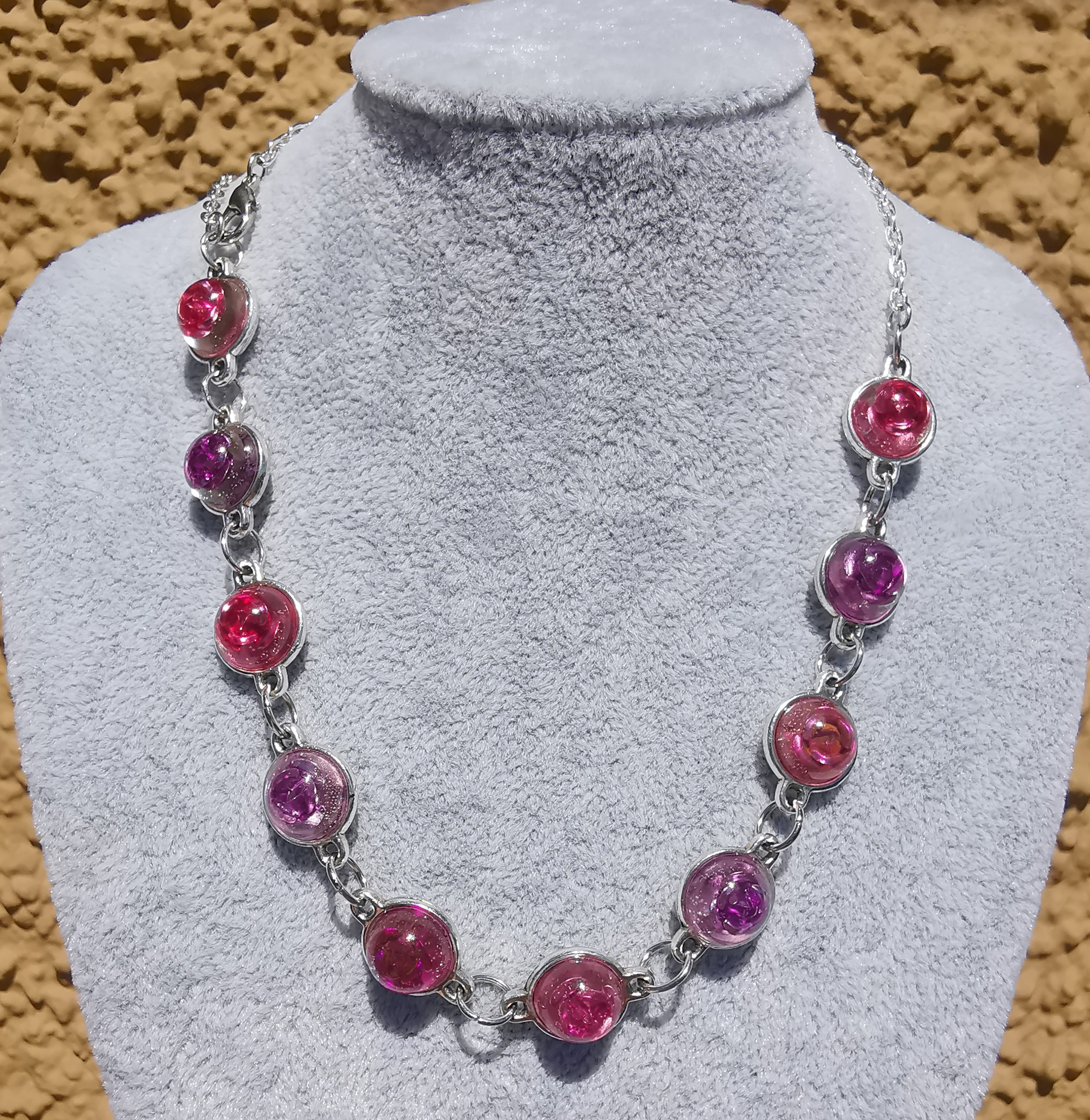 3390 - Pink Flower Necklace