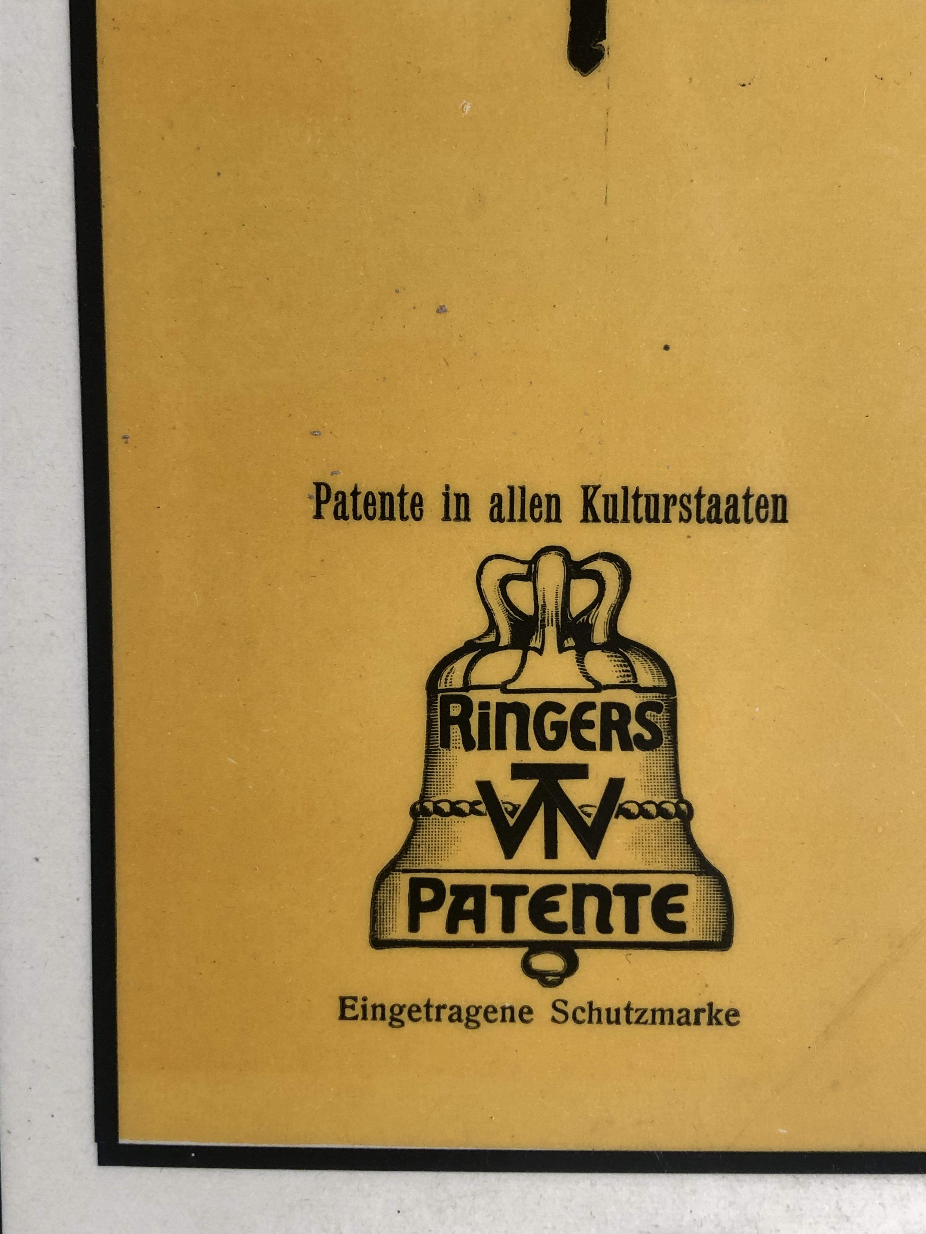 Patent Bügel "Ringer" Blechschild