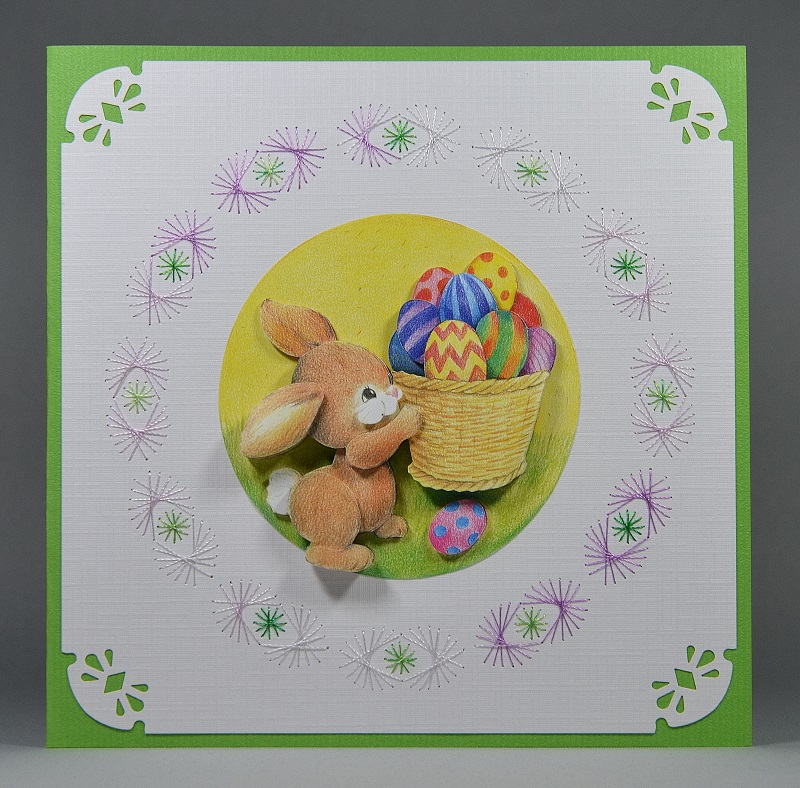Ostergrusskarte mit Stickerei