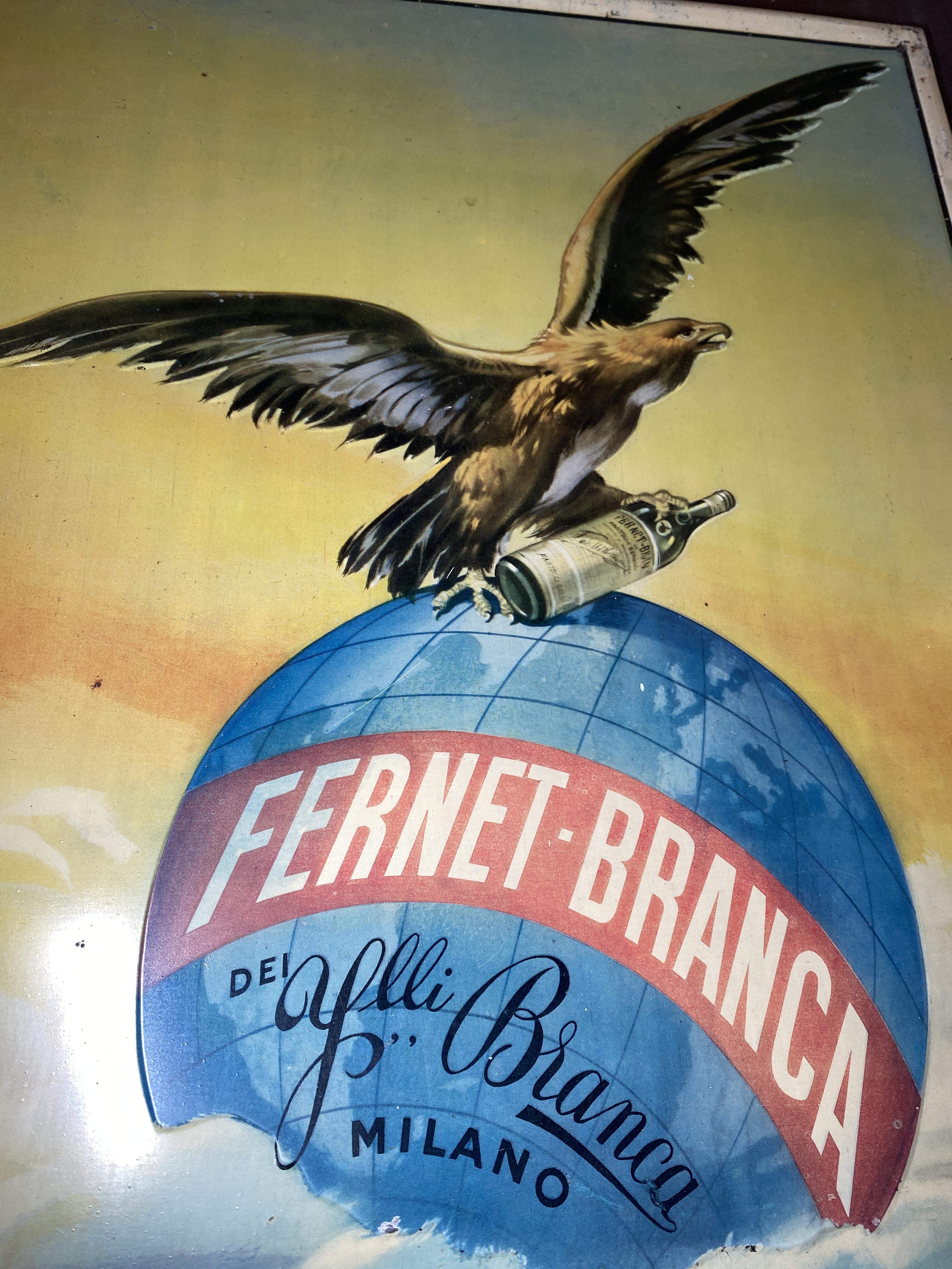Antikes Blechschild Fernet-Branca Milano
