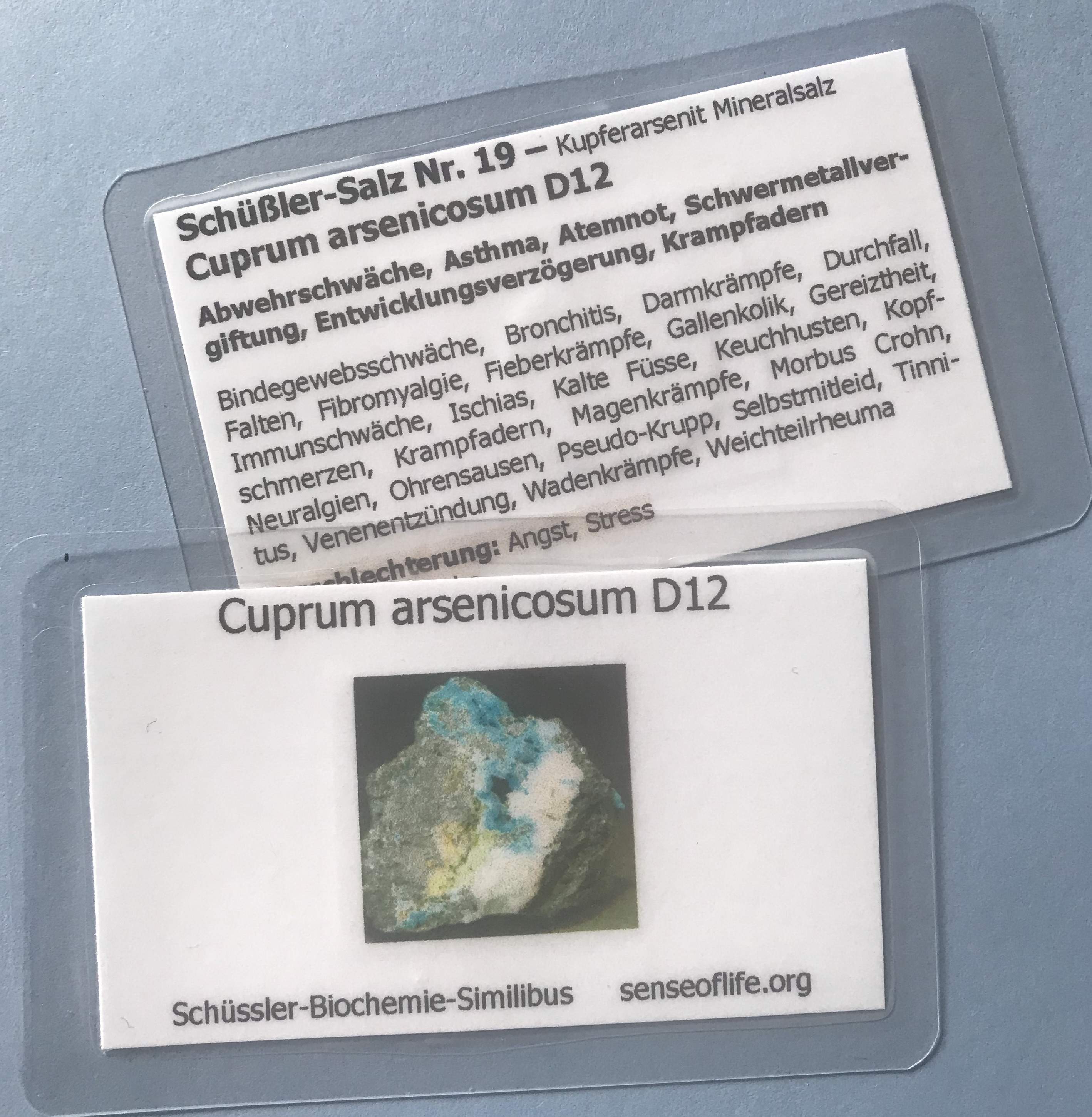 Nr. 19 Cuprum arsenicosum D 12 Schüssler Similibus-Bio-Chip