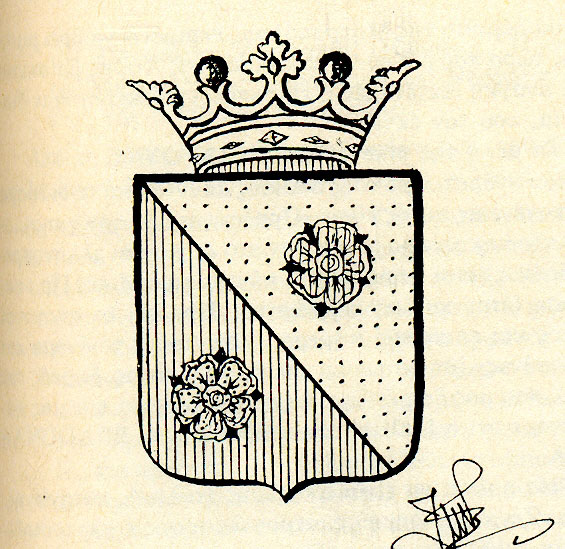 A variation of the Naxos coat of arms. Roses instead of stars. Provided by Giorgos Marios Bazeos.
