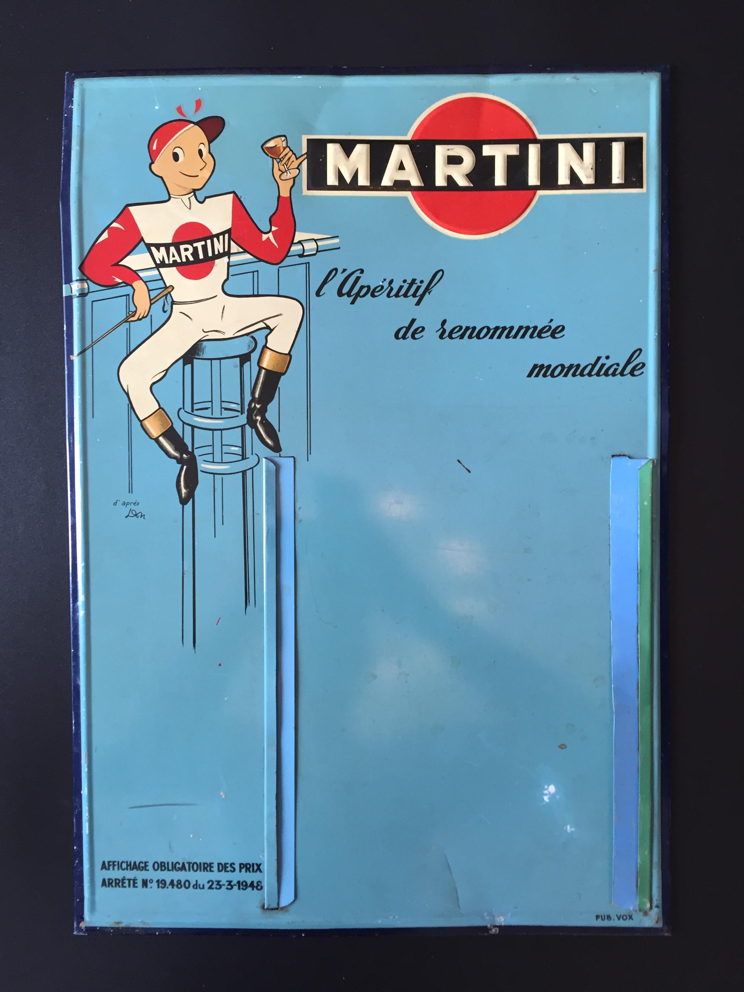 Altes Blechschild Martini Jockey um 1950