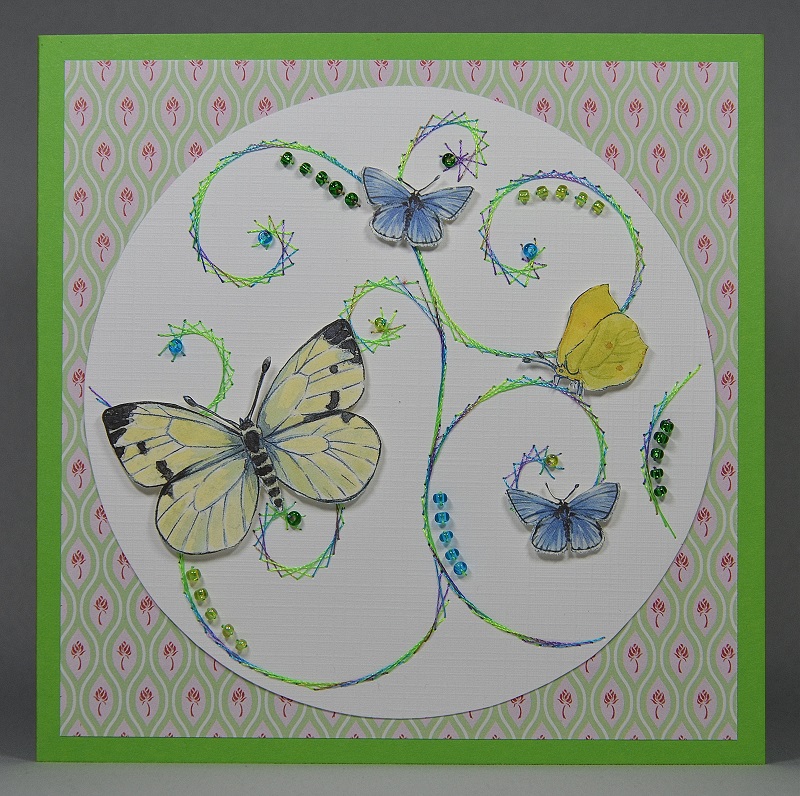 Schmetterlingskarte mit Glasperlen