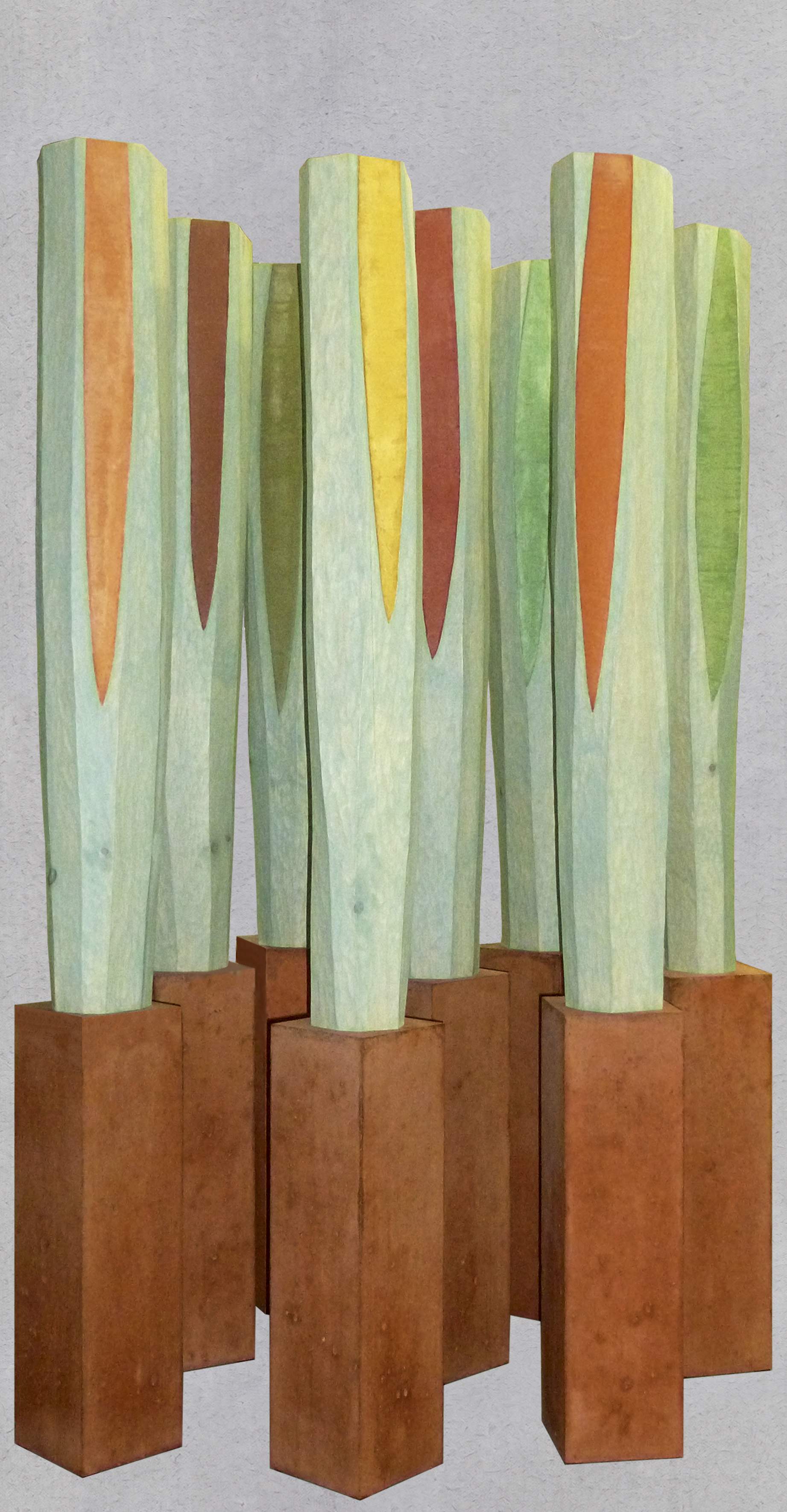 Skulptur Weymouths-Kiefer, Sockel Beton, Gesamthöhe 140 cm
