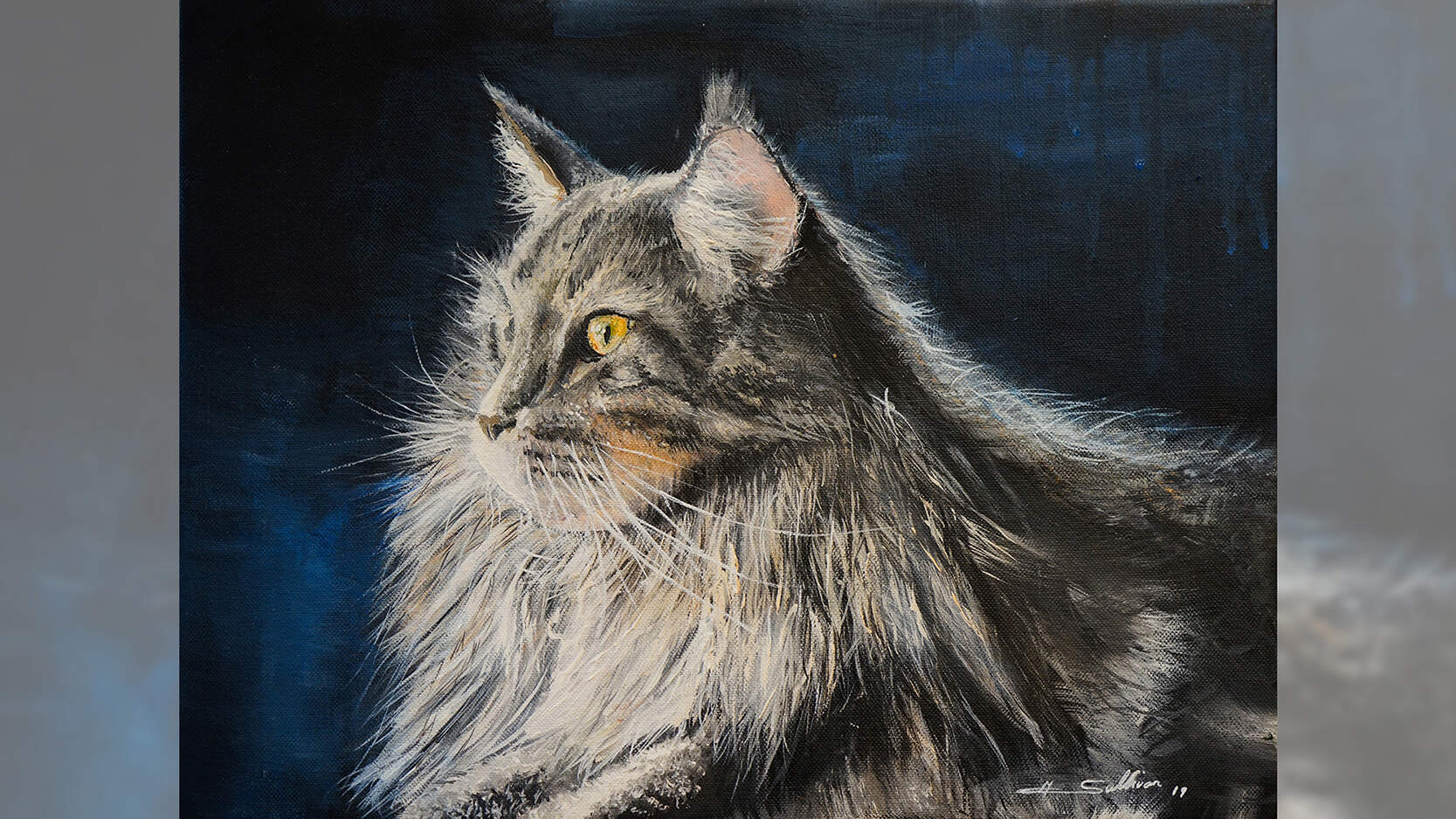 Dali-Catportrait-Acryl auf Leinwand