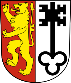 Das Wappen von Wilen: ein goldener Löwe auf rotem Hintergrund