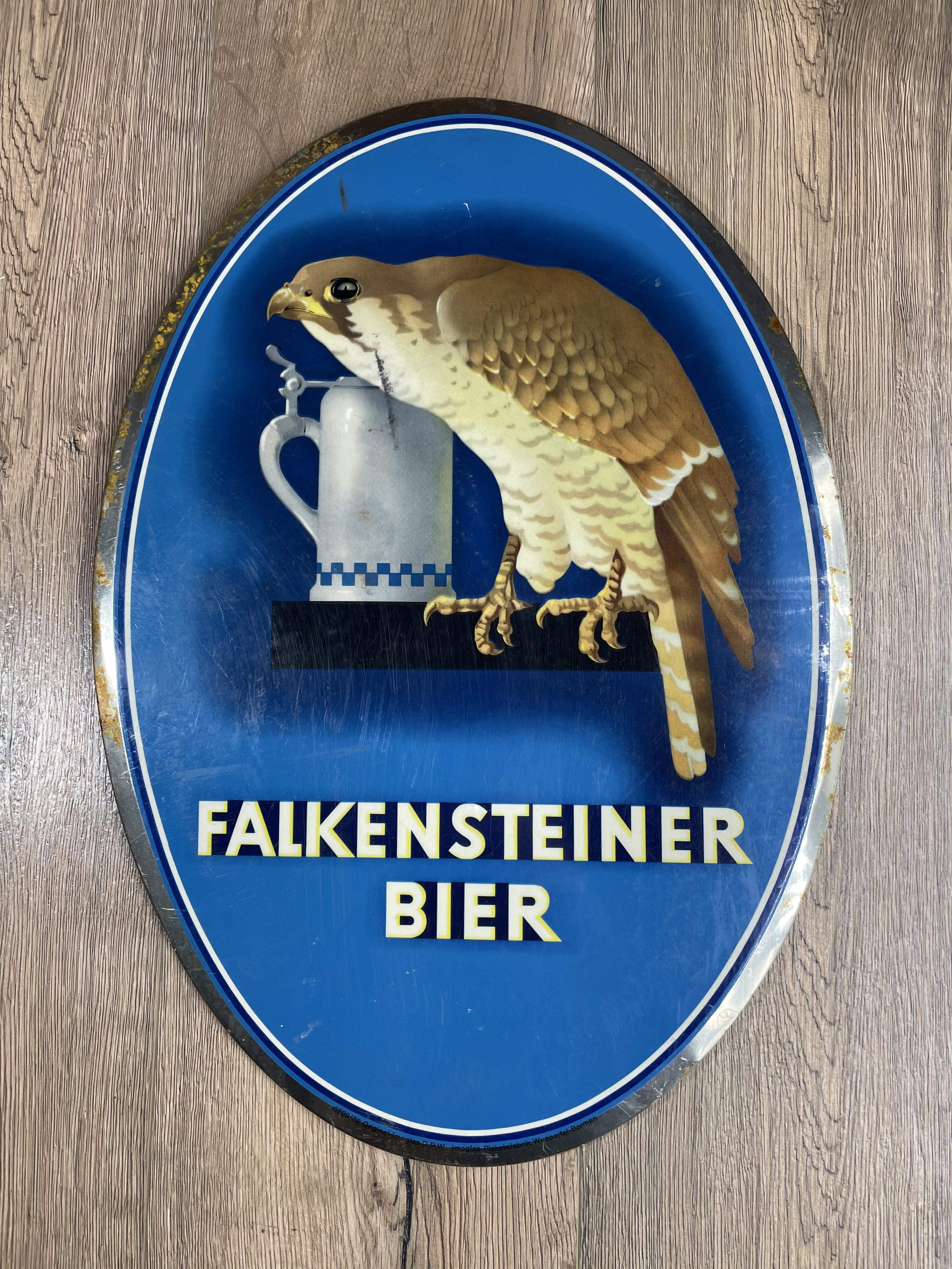 Imoglas Schild Falkensteiner Bier um 1940