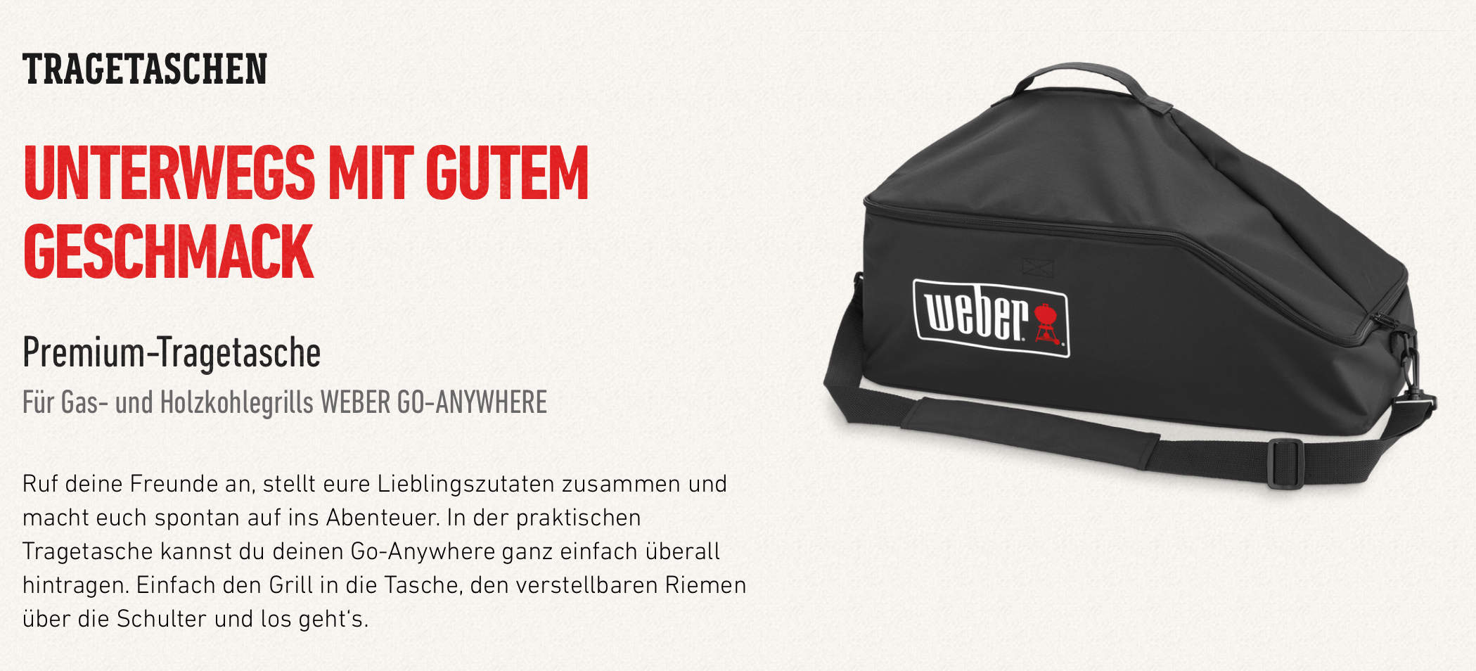 Weber Premium Transporttasche, für Go-anywhere