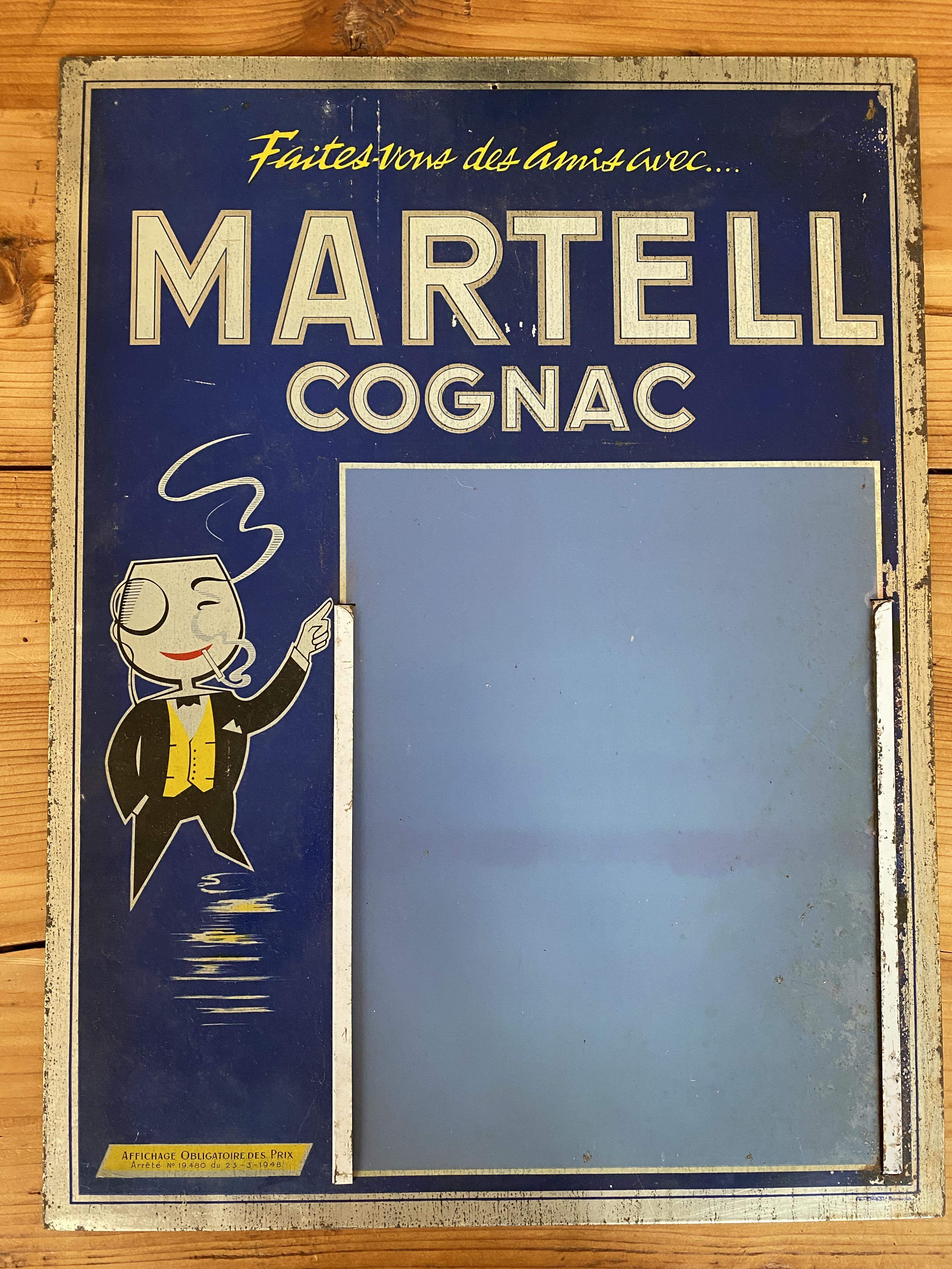 Getränkekarte Martell Cognac von 1948