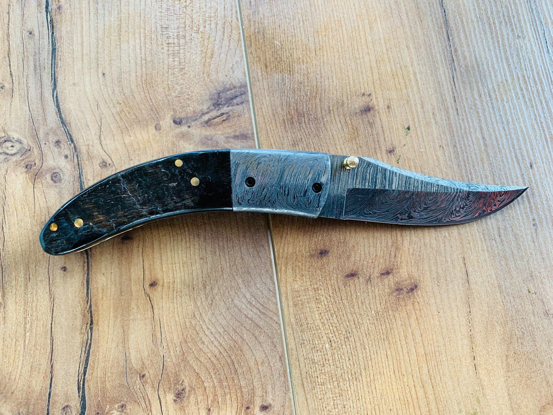 Damast Messer Klappmesser 19cm bergmann No. 04