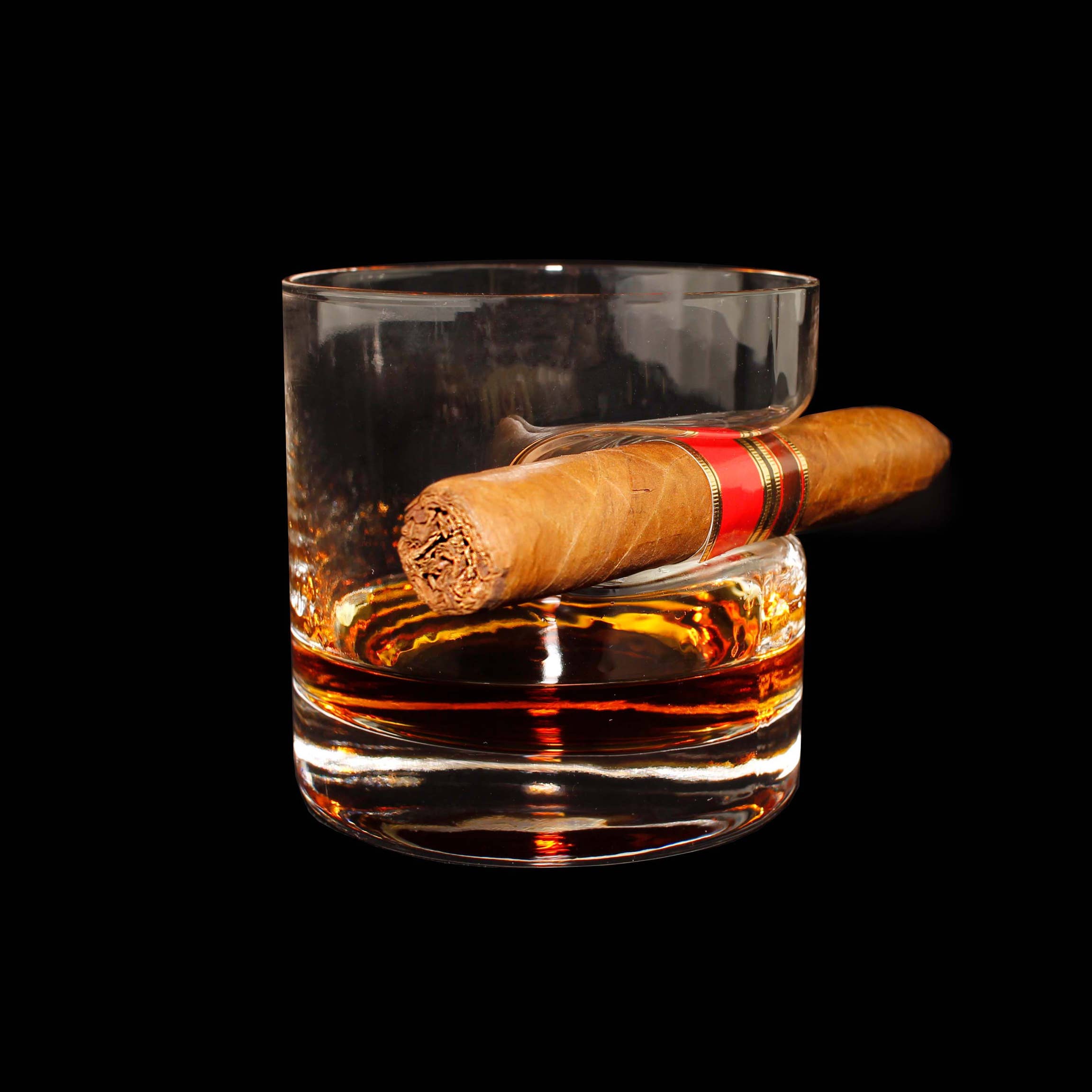 Whiskyglas Classic mit Zigarrenhalter