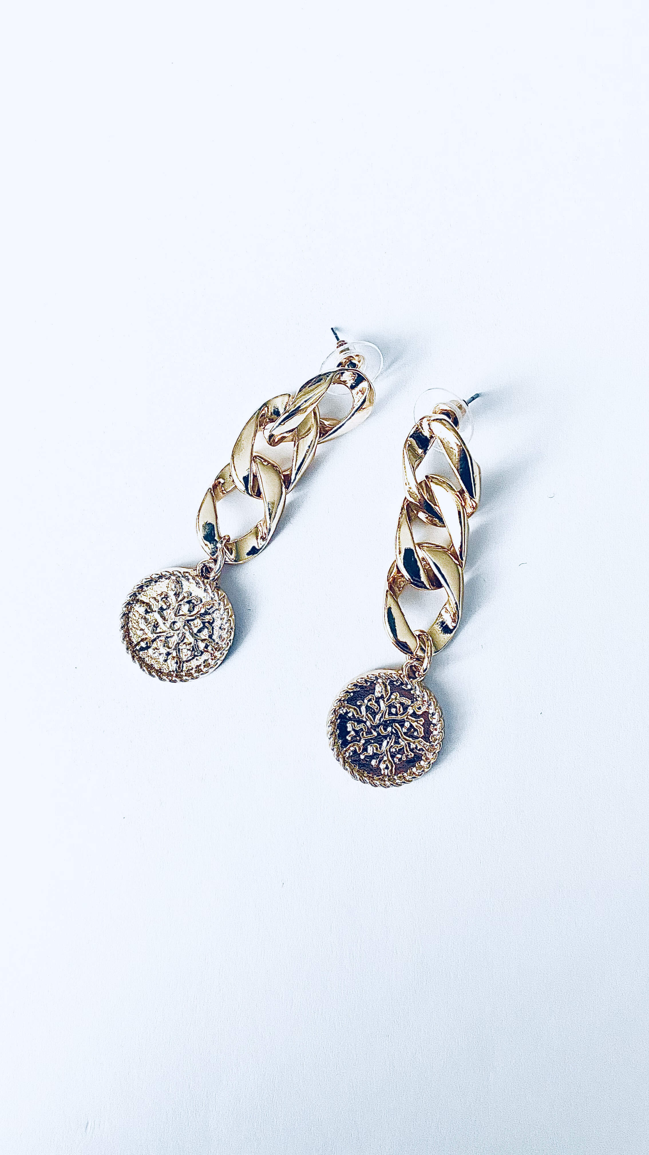 Coin chain earrings