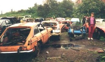 Richard West bei einem MG & Triumph Abbruch (England 1993)