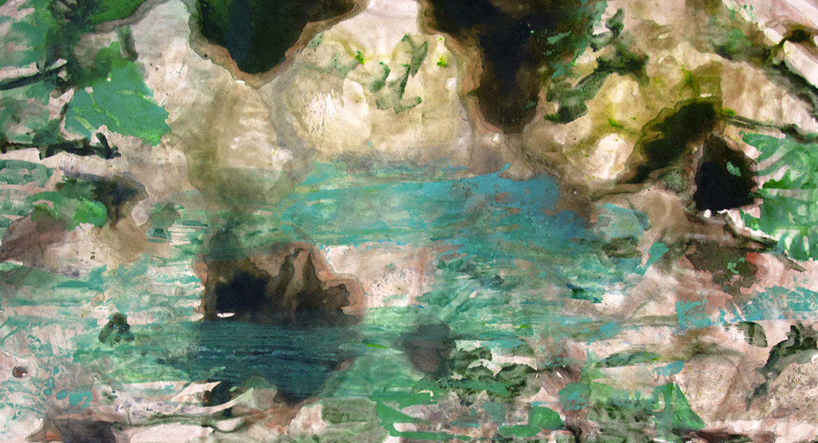 Watery Landscapes (2020; 20-2) . 160 x 300 x 4 cm
