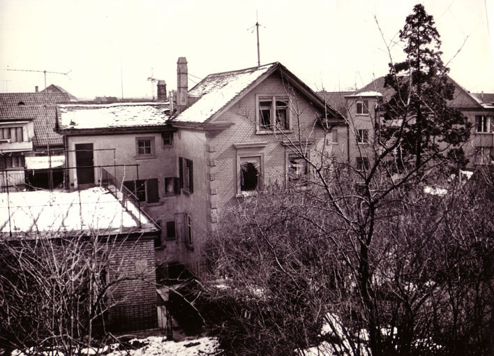 Rückseite Restaurant Schössli im Jahr 1970