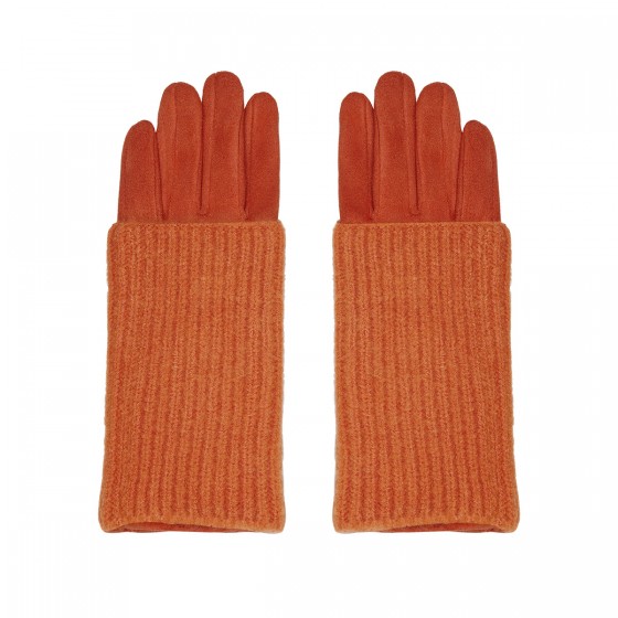 2 in 1 Damen Handschuhe in Wildlederoptik