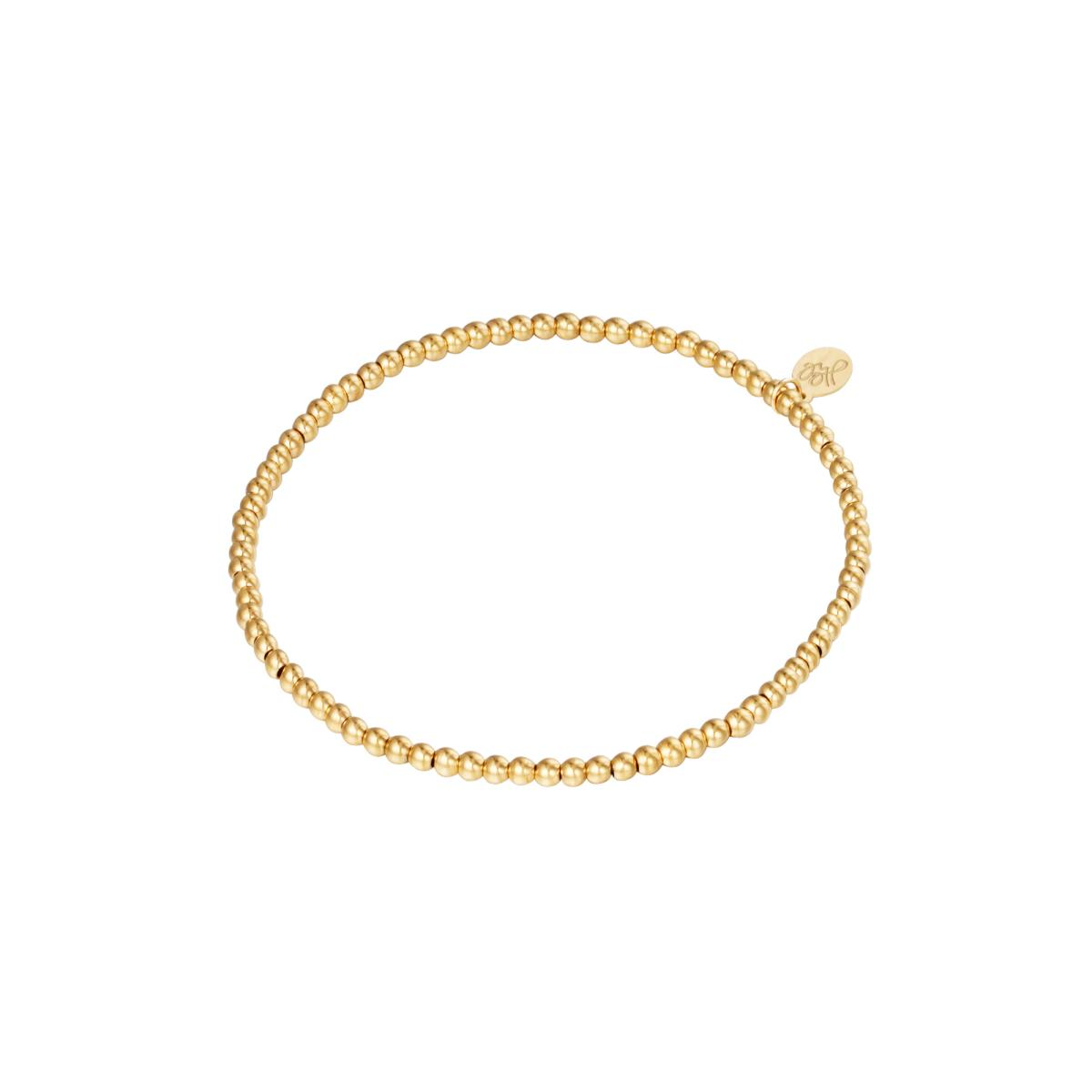 Edelstahl - Armband kleine Perlen Gold Edelstahl - 2,5mm