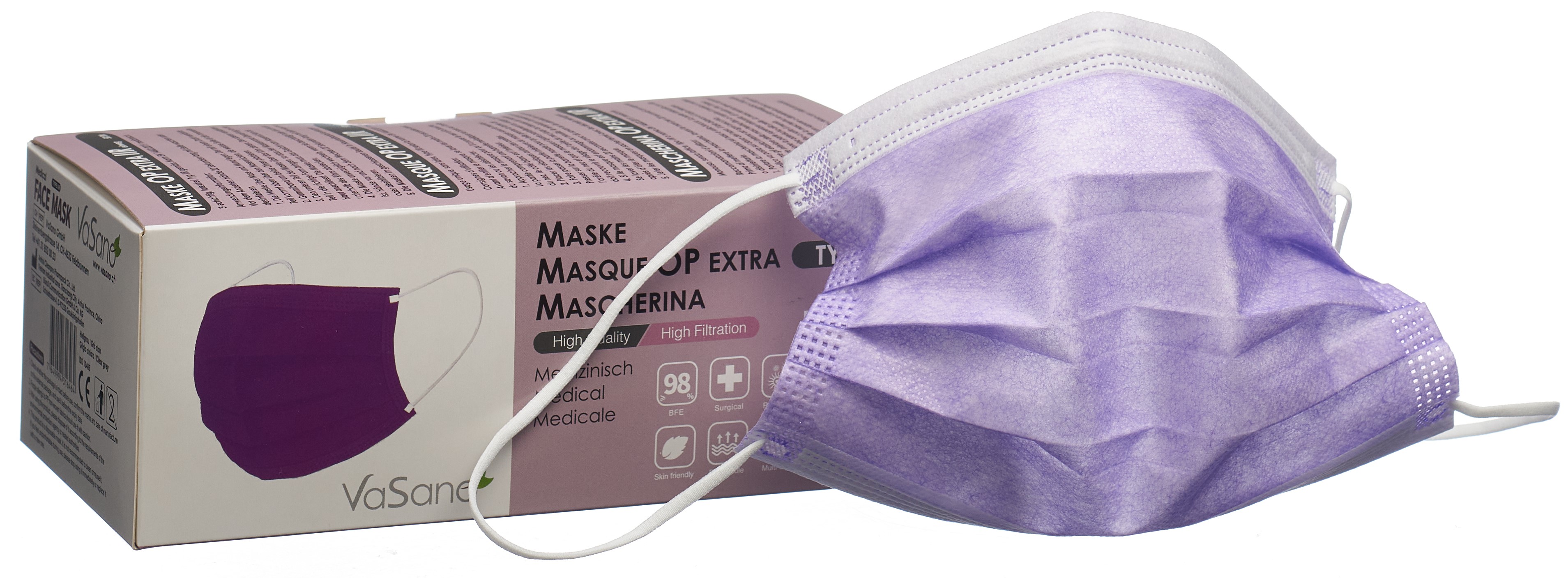 VaSano OP Maske extra soft Typ IIR violett