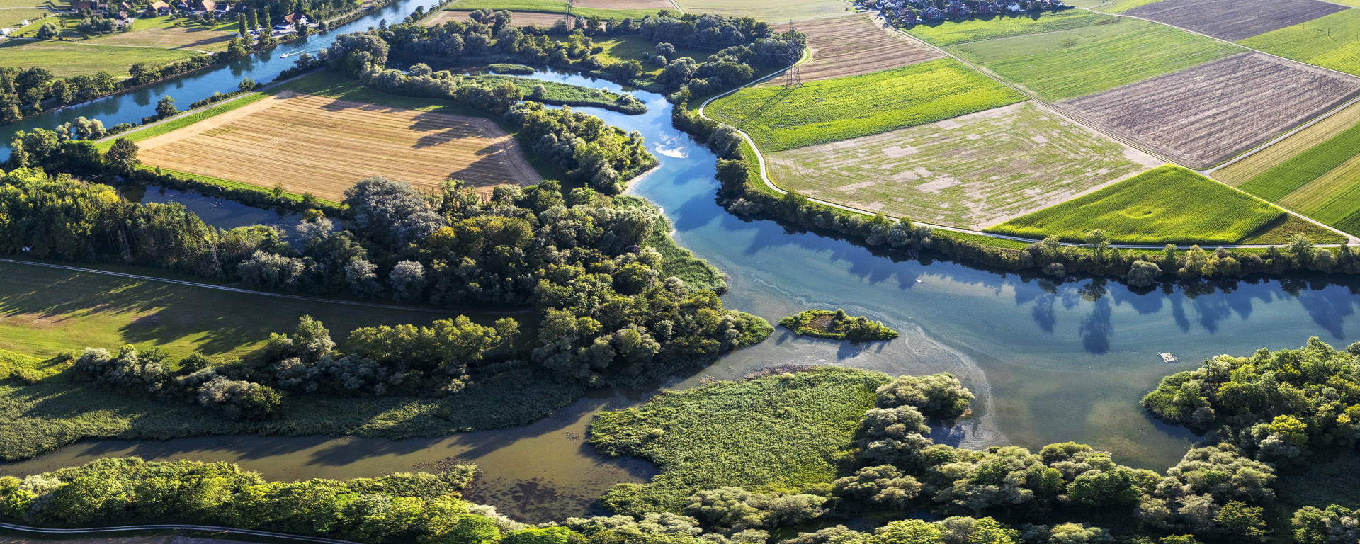 Naturschutzgebiet Haeftli mit alter Aare im Berner Seeland