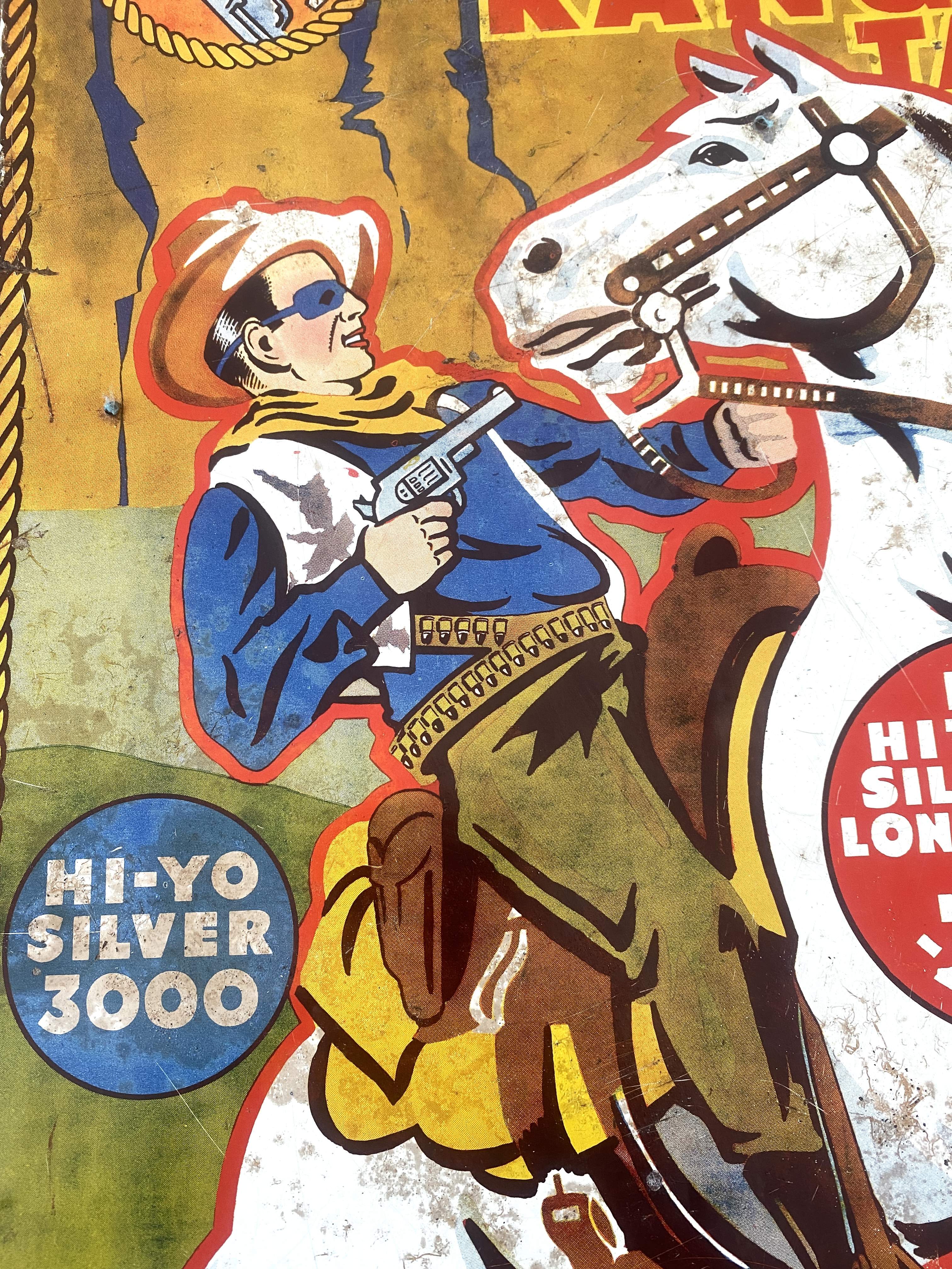 Altes Blechschild Lone Ranger um 1938 Marx Toys
