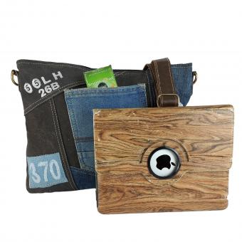 SunsaUmhängetasche aus recycelter Jeans und schwarzen Canvas. Nachhaltige Tasche 52585