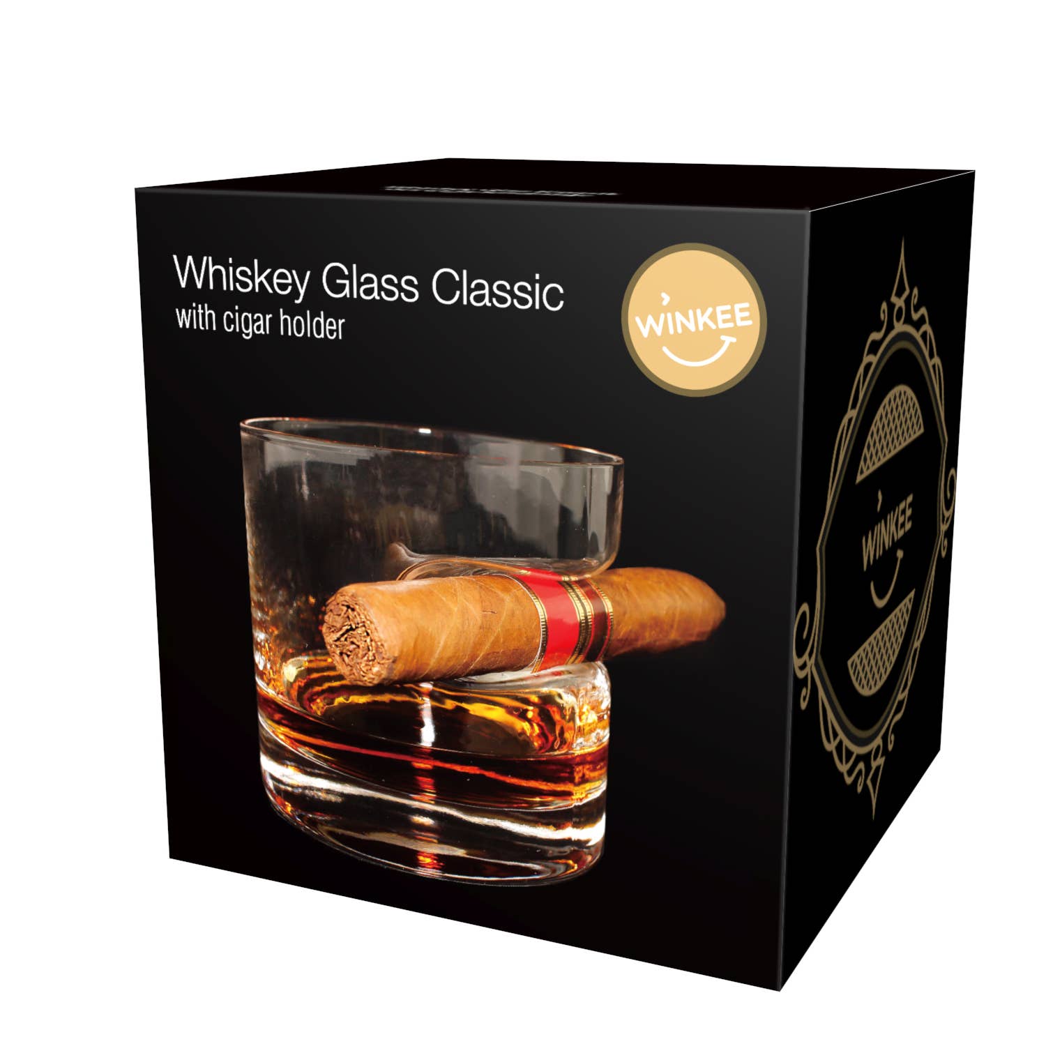 Whiskyglas Classic mit Zigarrenhalter