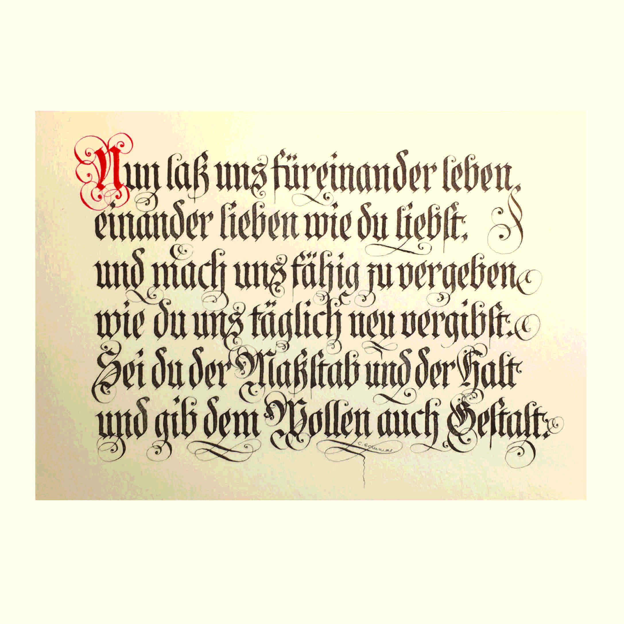 Hutzlifraktur, Karte DINA5