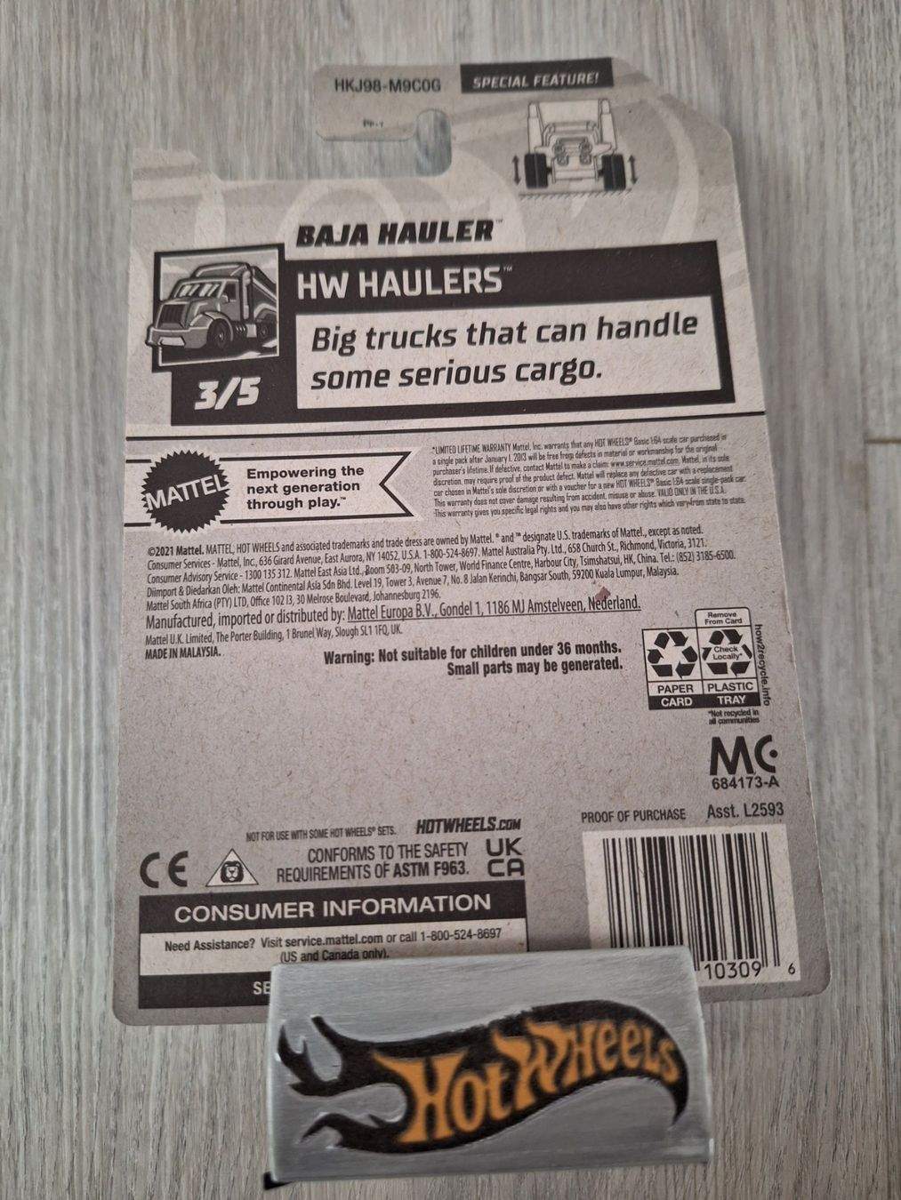 Hot Wheels HW Haulers 2023 Baja Hauler 3/5 Long Card