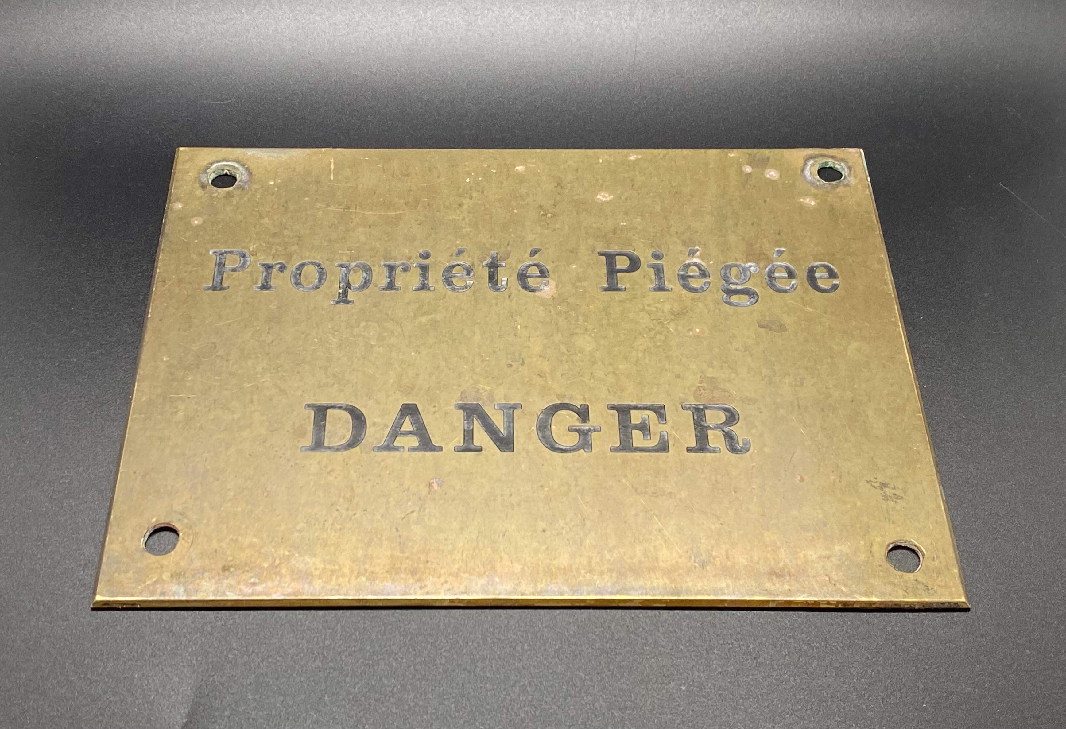 Messingschild / Plaque Propriété Privée Danger