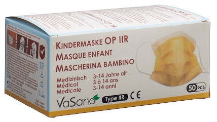 VaSano Kinder Maske Typ IIR gelb 3-14 Jahre