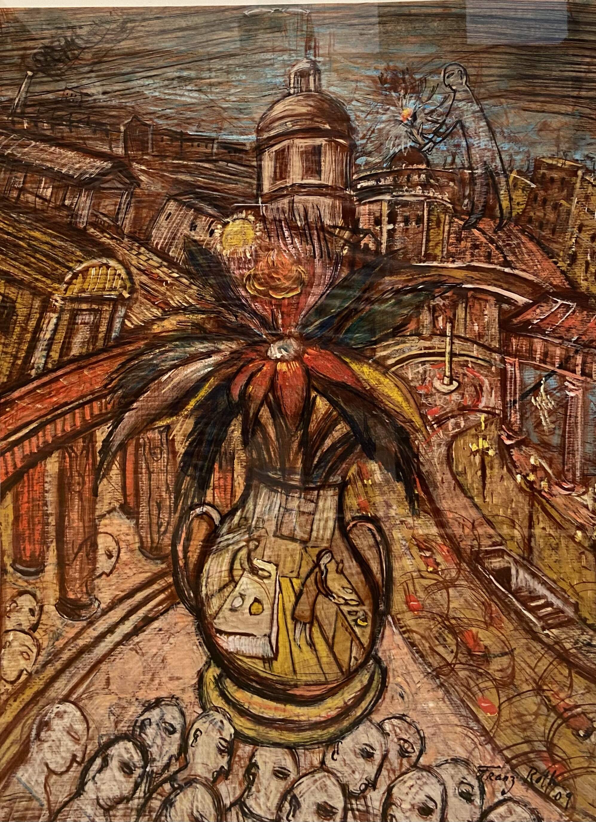 FRANZ ROTH, Roma, 2009, Tinte und Gouache auf Papier, 80 x 60 cm