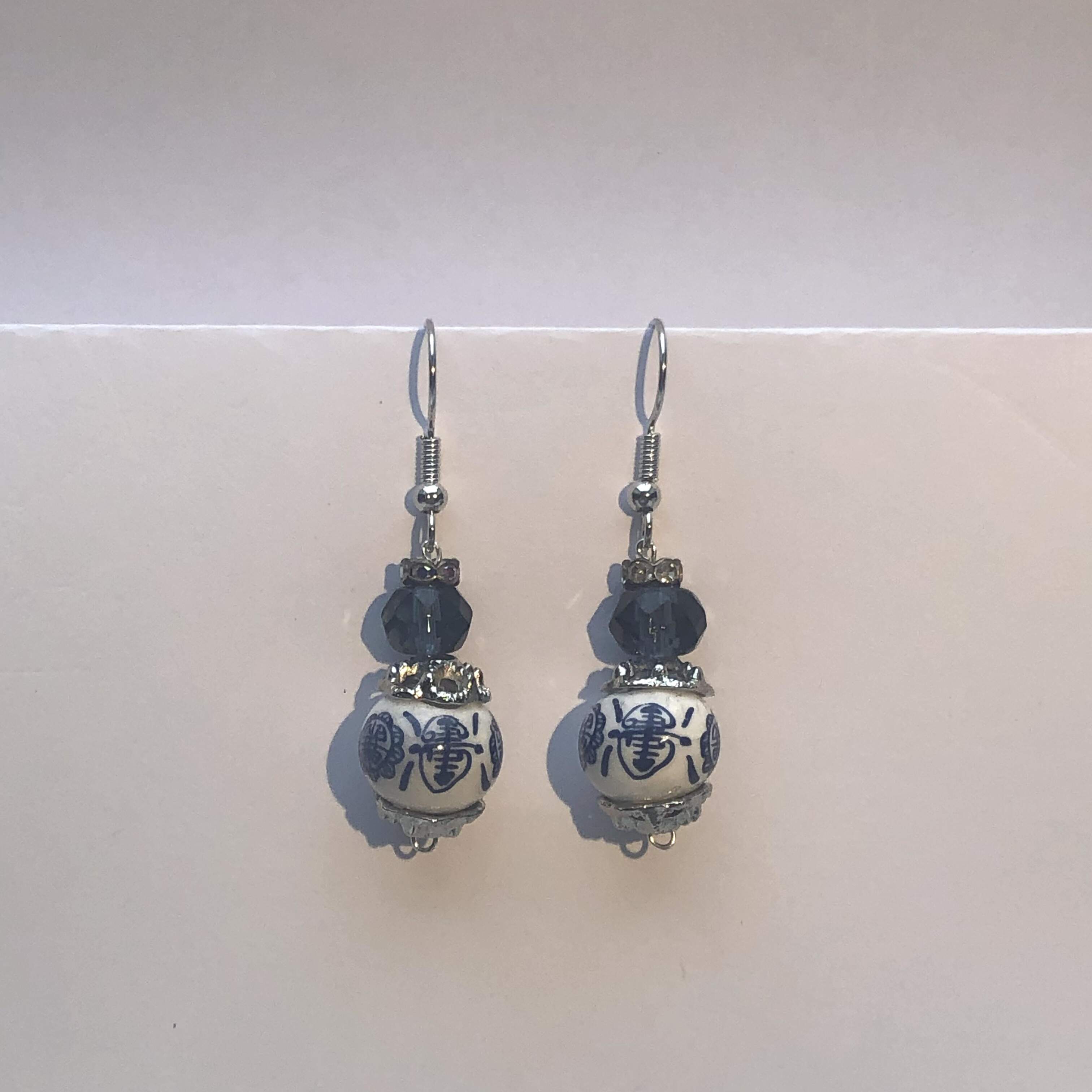 Blue Chinese Earring