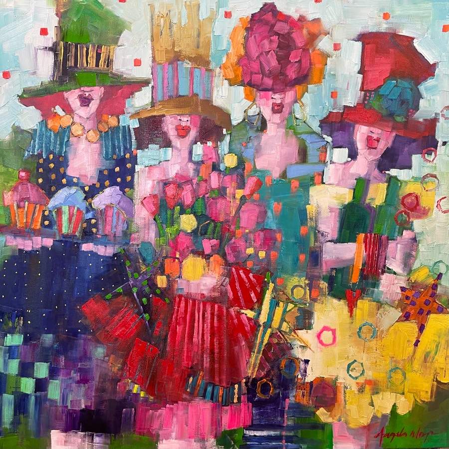 from one hostess to another - 76 x 76 cm - Fr 2'250