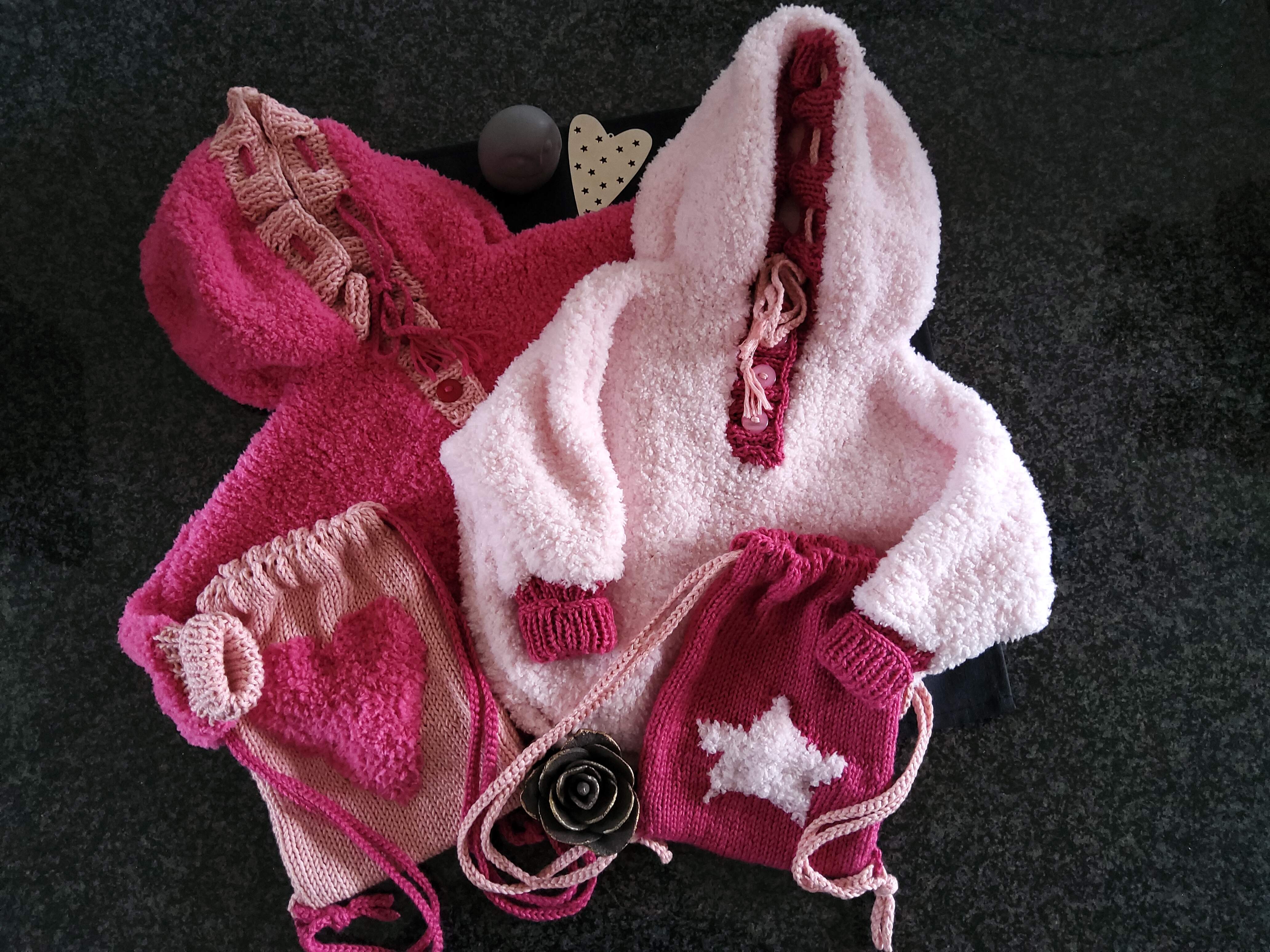 Hoodies für Zwillinge, rosa/pink, Gr. 62/68