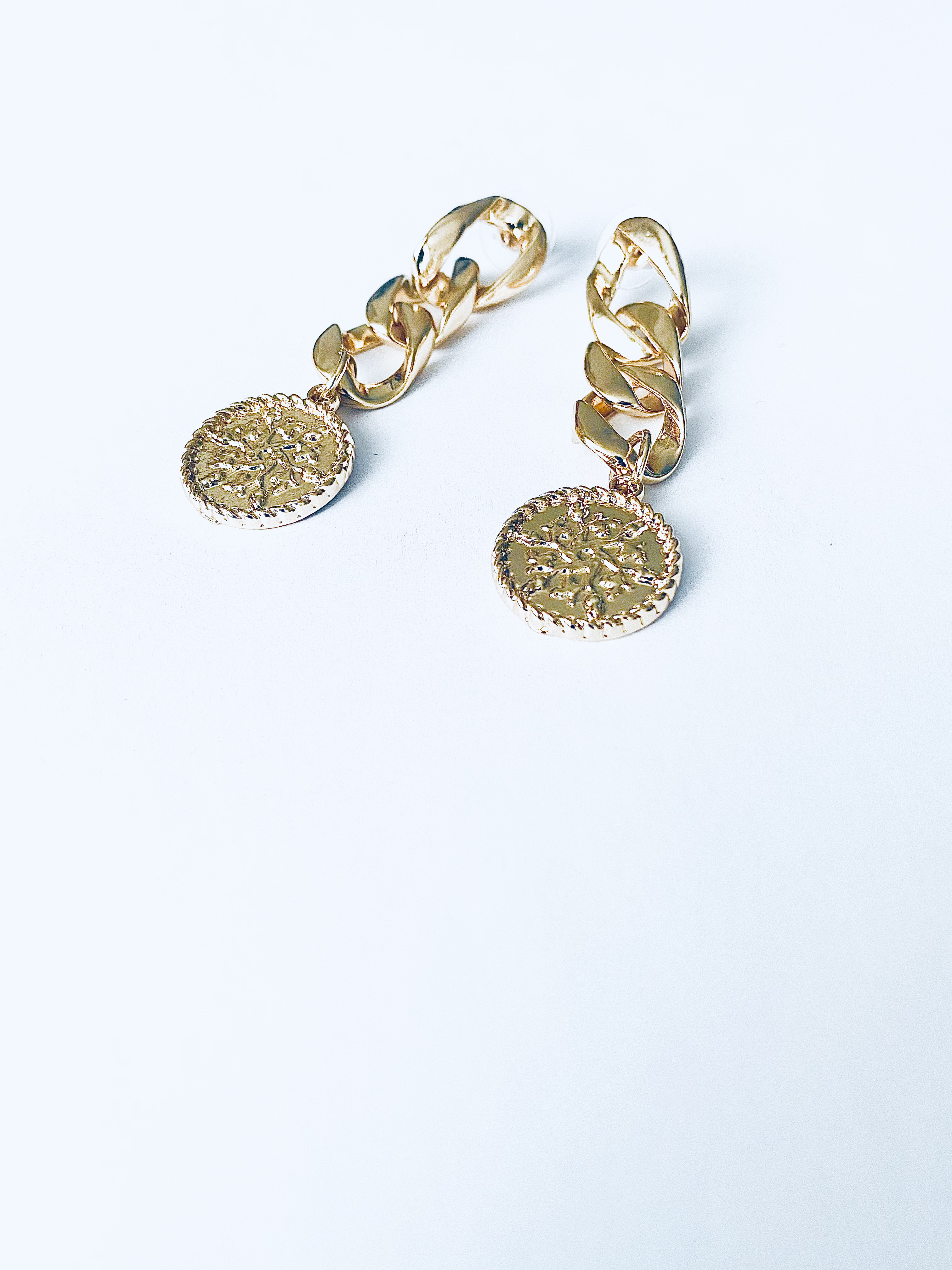 Coin chain earrings