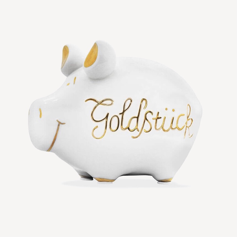 Spardose Kleinschwein „Goldstück“ Gold-Edition 