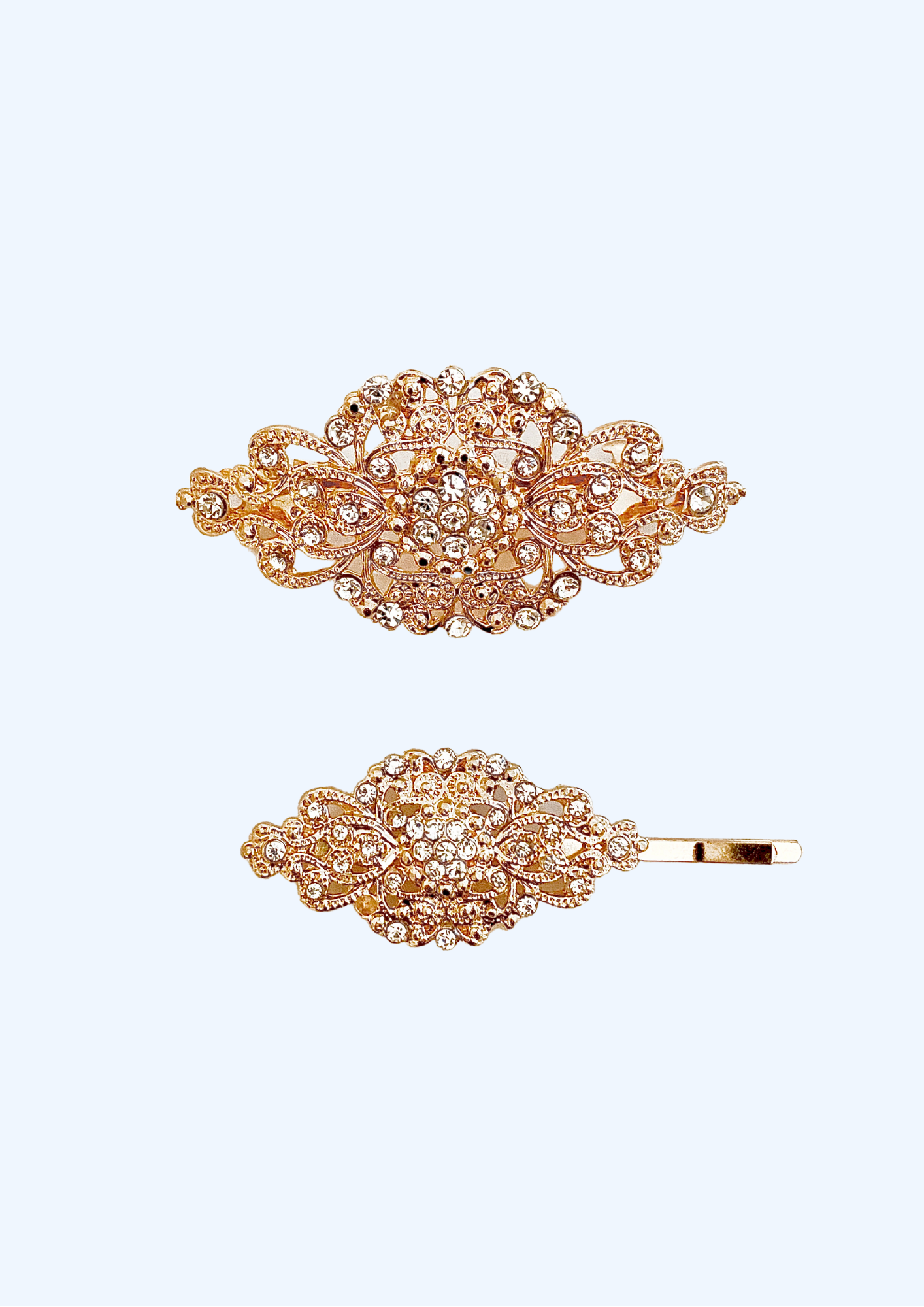 Hair clips with crystal rhinestones