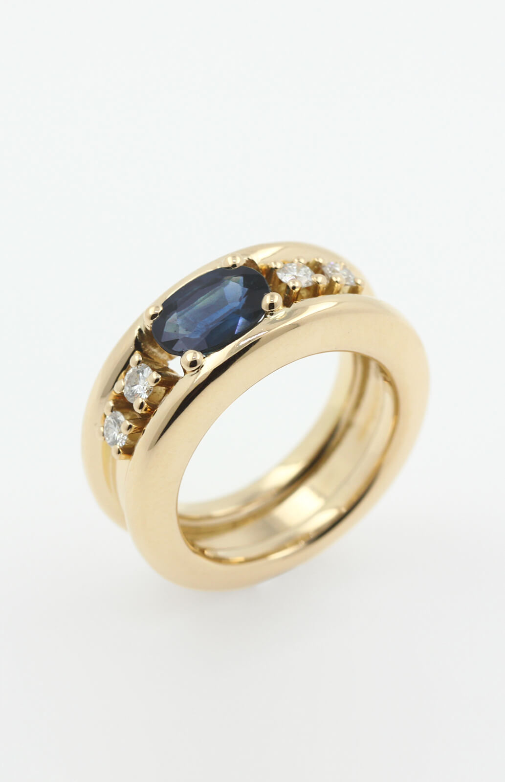 Vintage Saphir Brillant Ring
