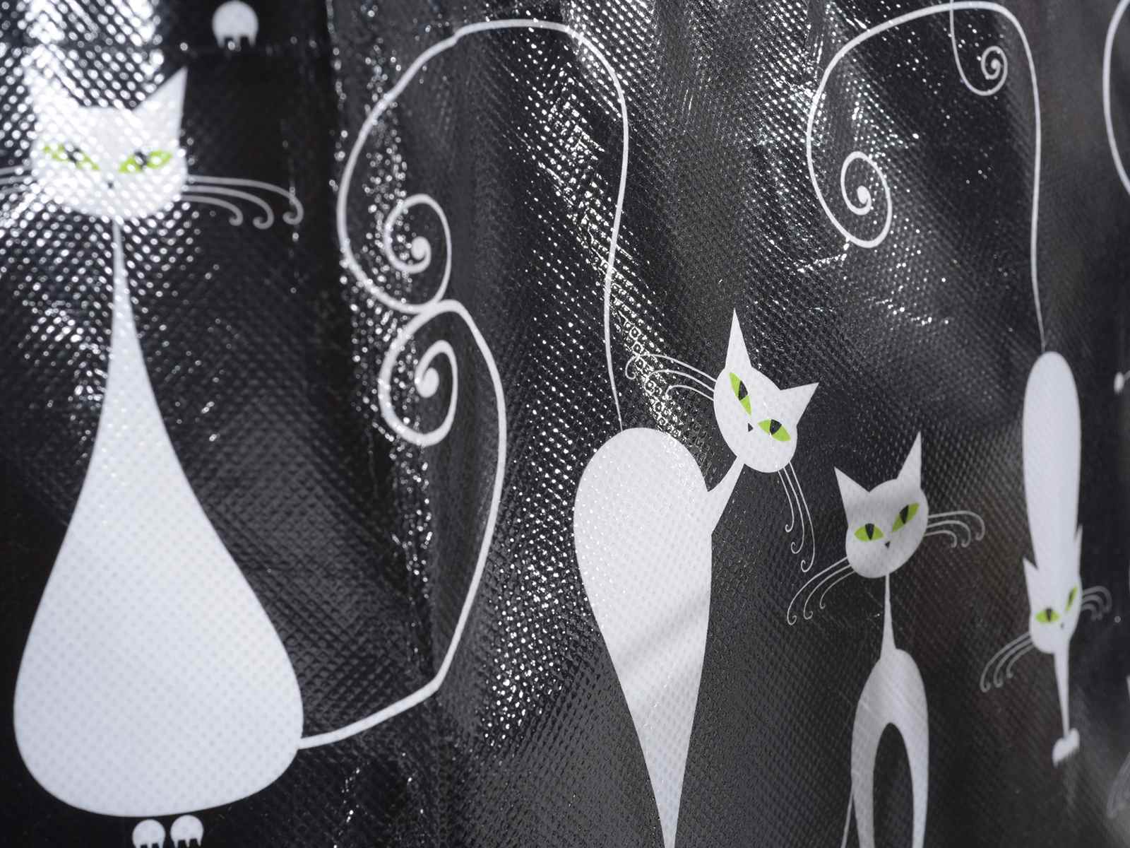 Einkaufstasche Katzendesign "Weiss/Schwarz"