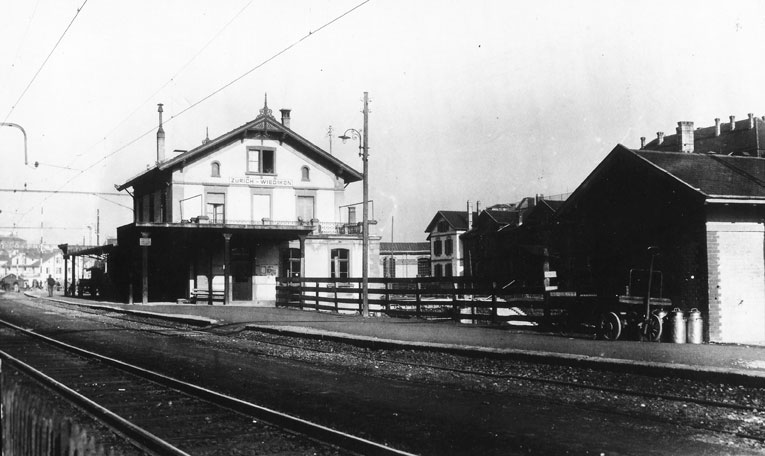 Bahnhof Wiedikon, Blickrichtung Kalkbreite, Aufnahme um 1925