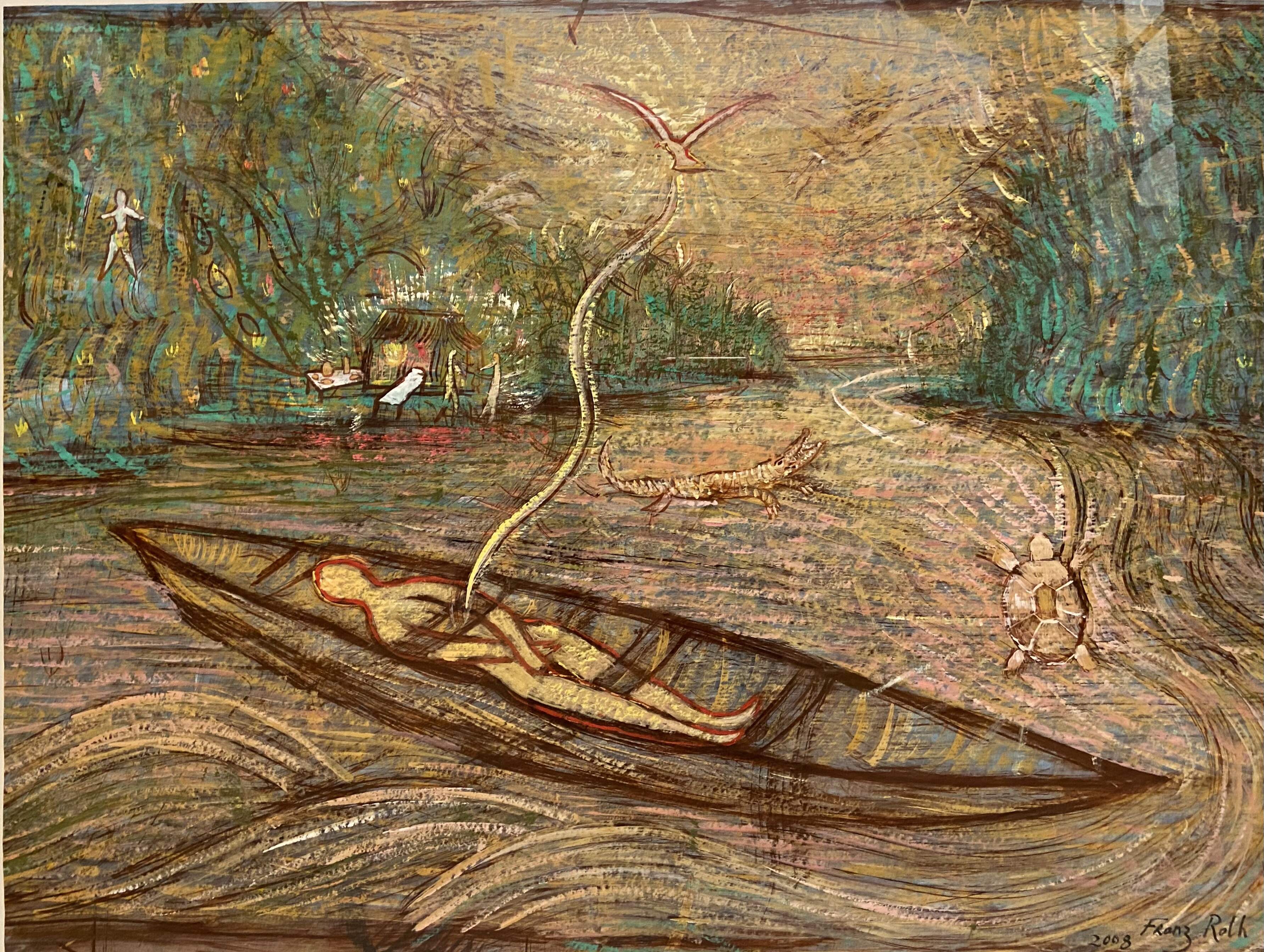 FRANZ ROTH, Das Boot, 2008, Tinte und Gouache auf Papier, 70 x 100 cm