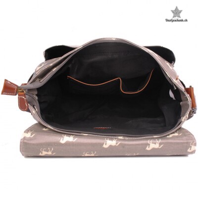 Schultertasche/Crossbody-Bag aus hochwertigem Wachstuch mit "Pferdeprint"