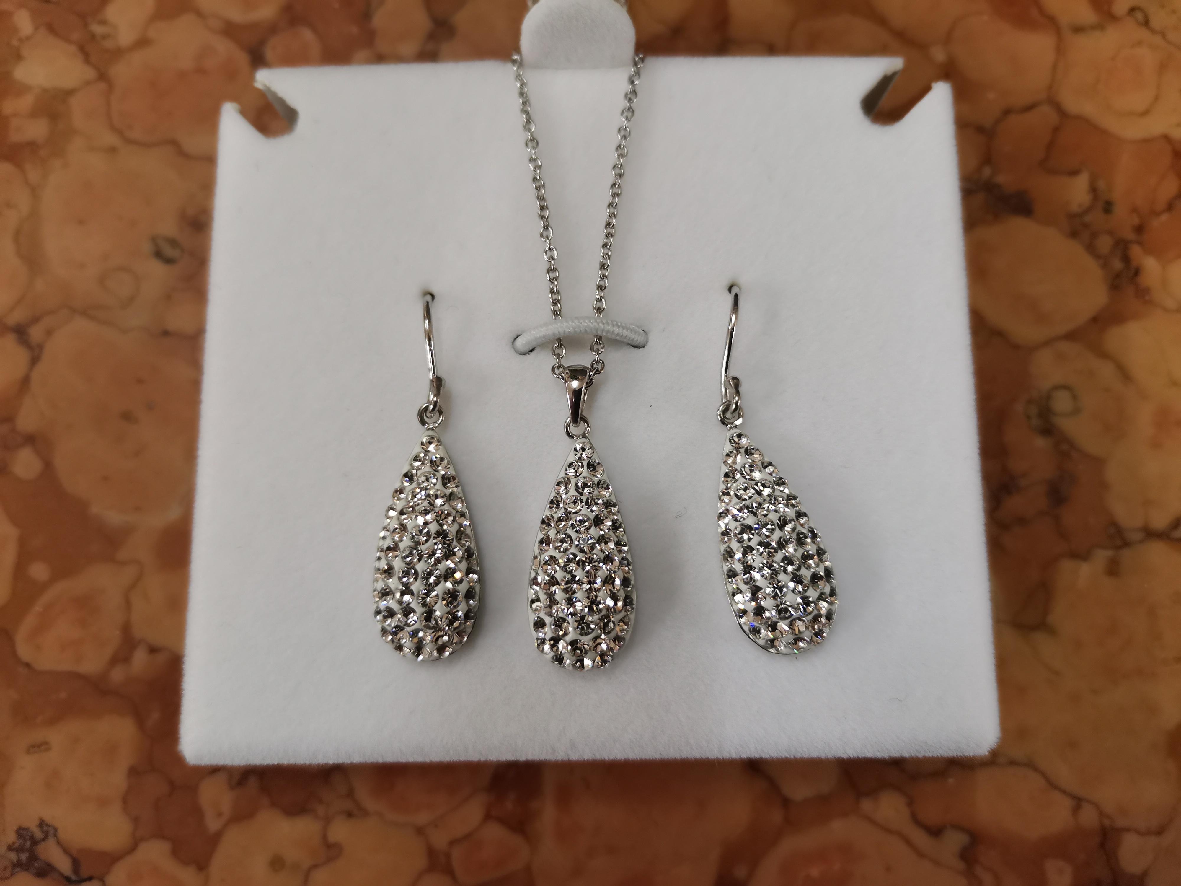 Swarovski Kristall Set, Halskette mit Anhänger und Ohrstecker