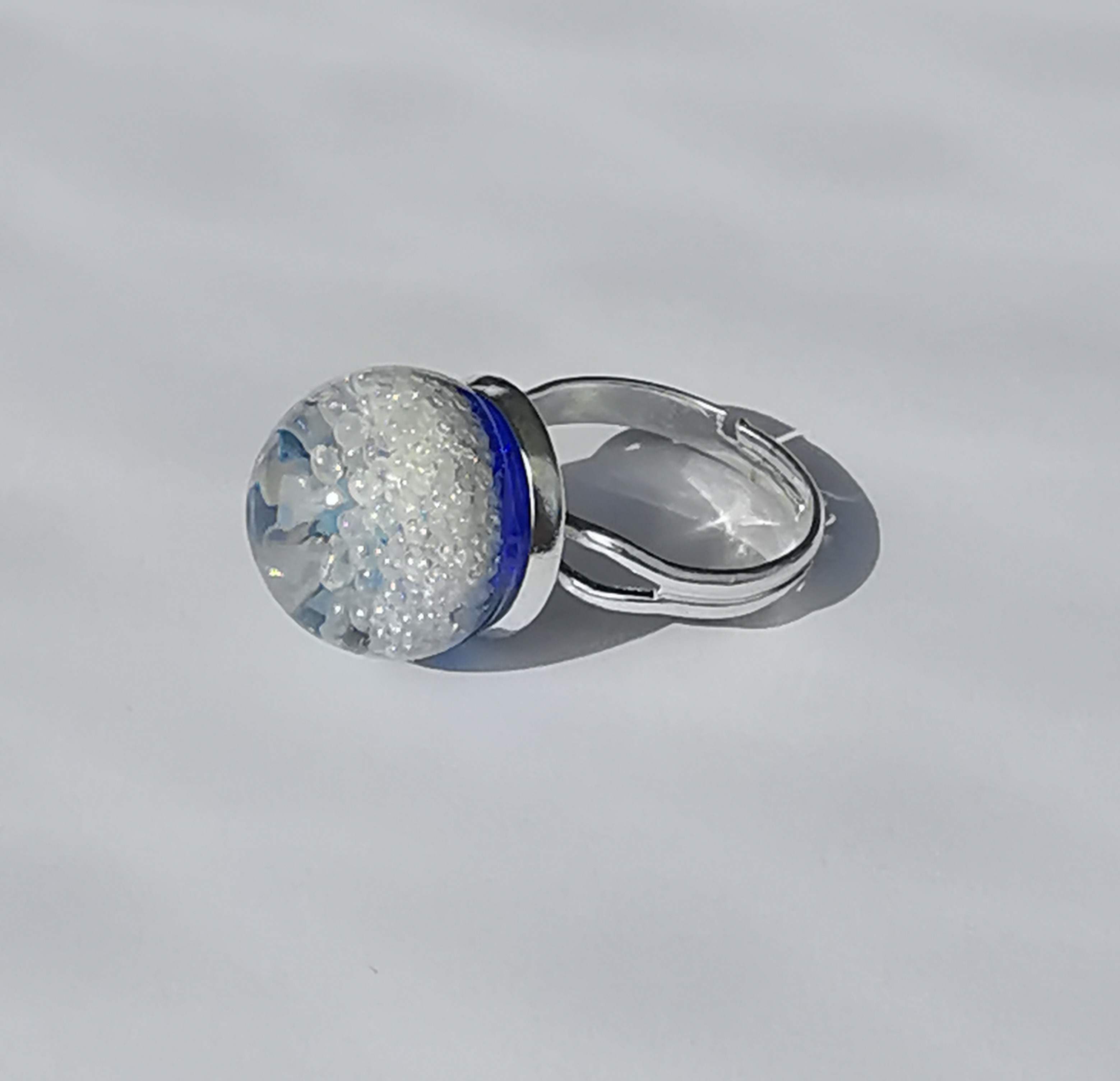 6120 - Sheer Pearls Blue Bullet Ring