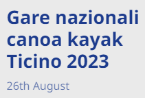 Gare nazionali canoa kayak Ticino 2023 26th August