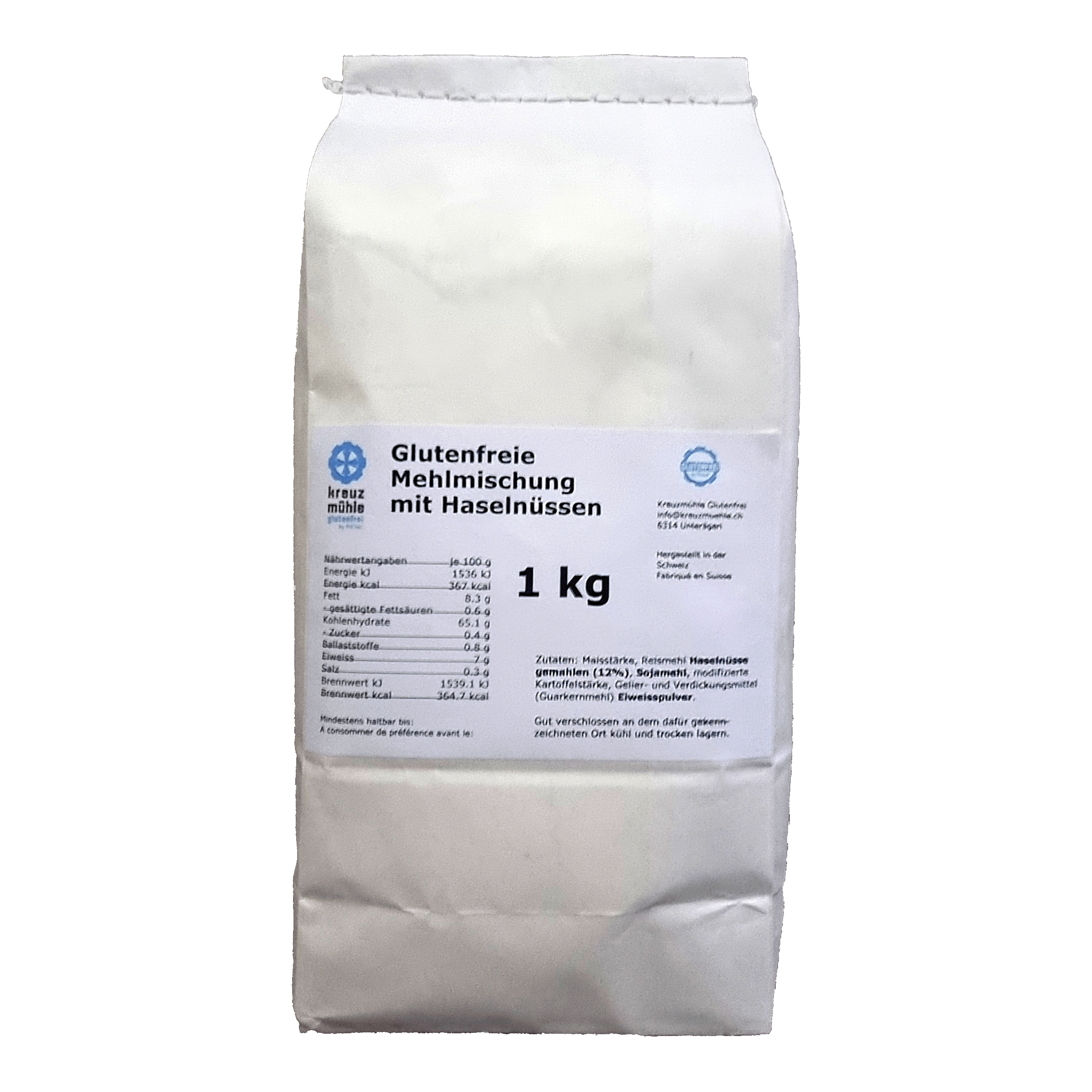 Glutenfreie Mehlmischung dunkel mit Haselnüssen 1 Kg