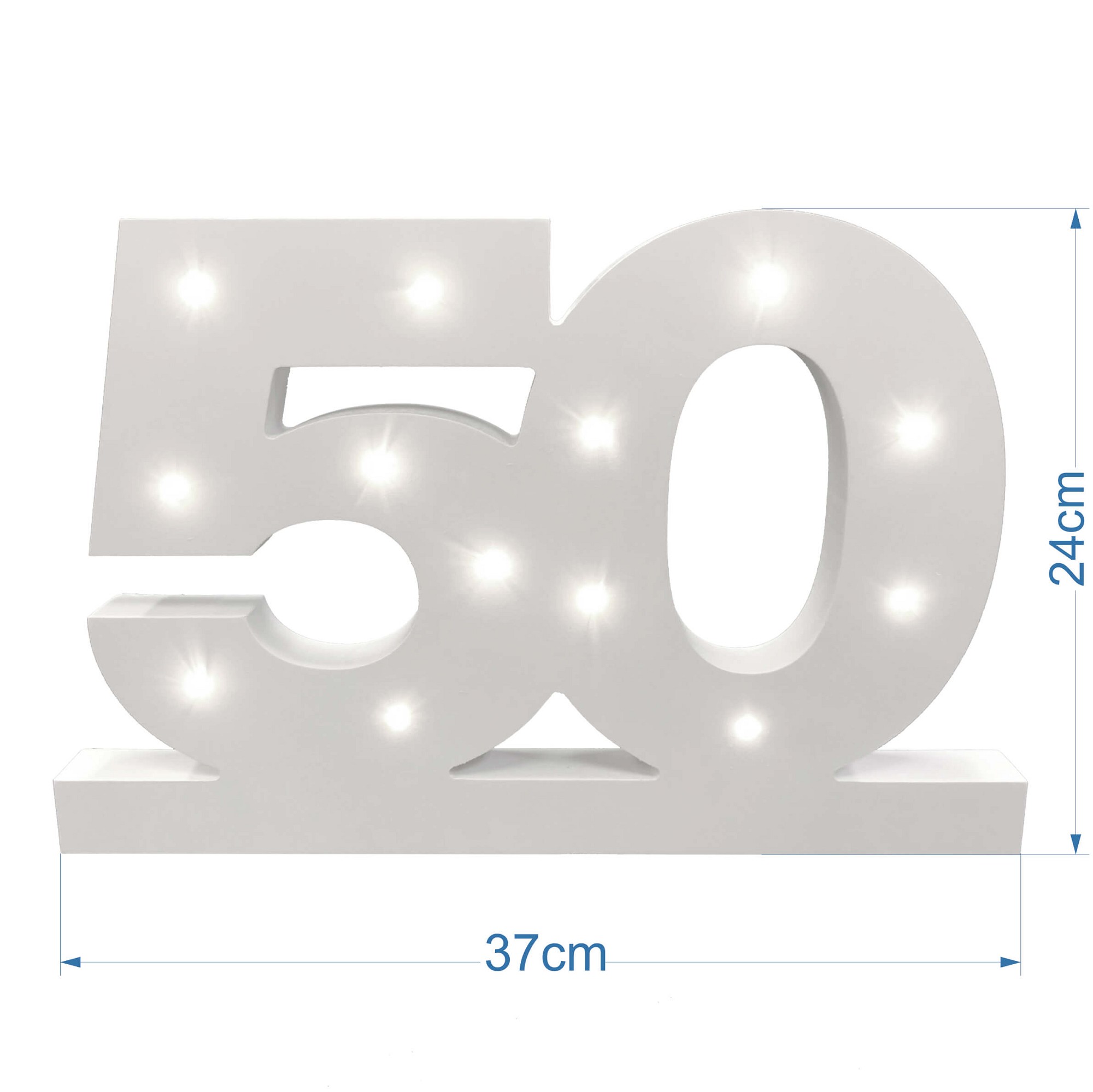 LED- XL Gästebuch Weiß Zahl 50